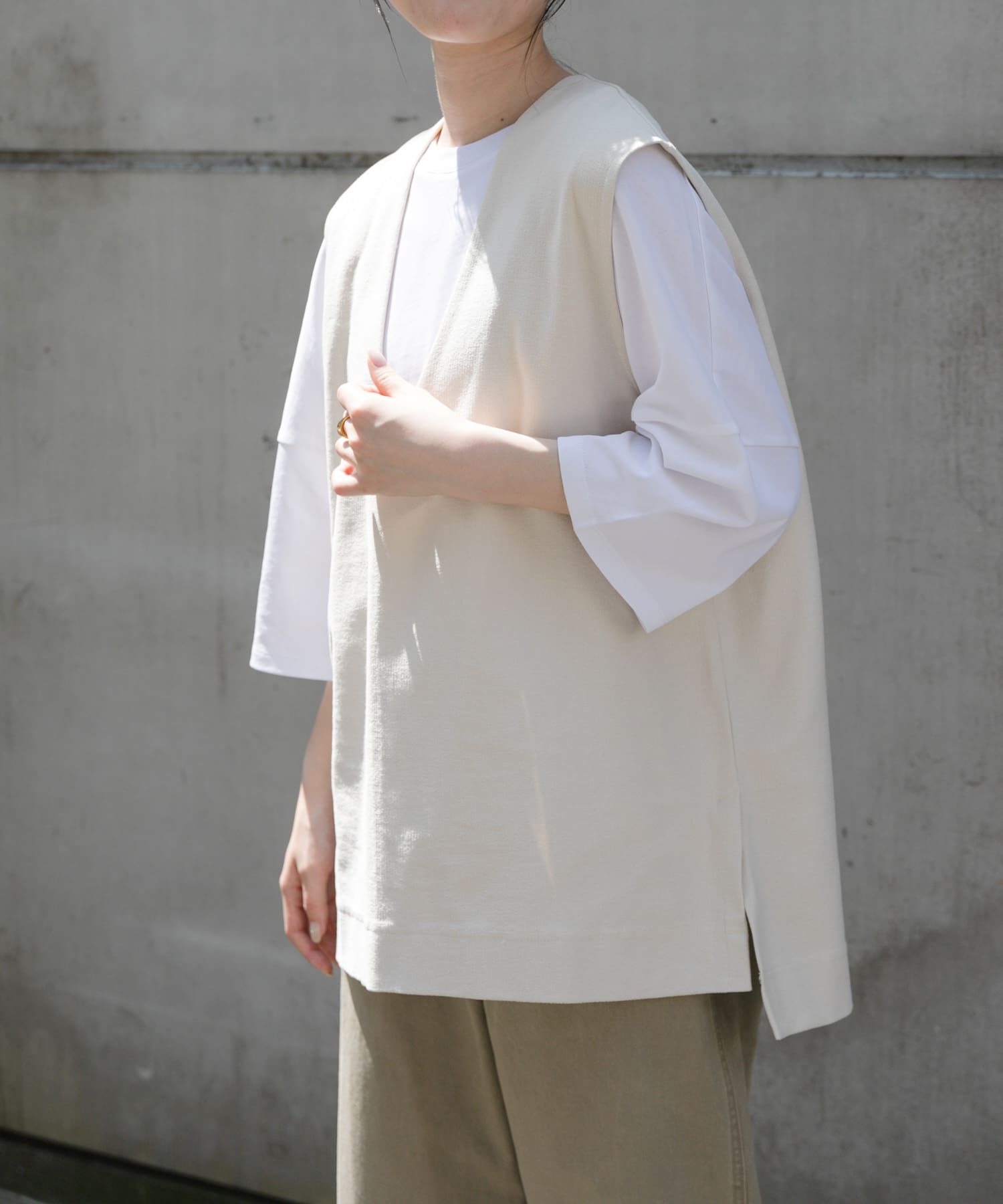 URBAN RESEARCH DOORS「FORK&SPOON　ジャガードUネックベスト」|ベスト・ジレ|