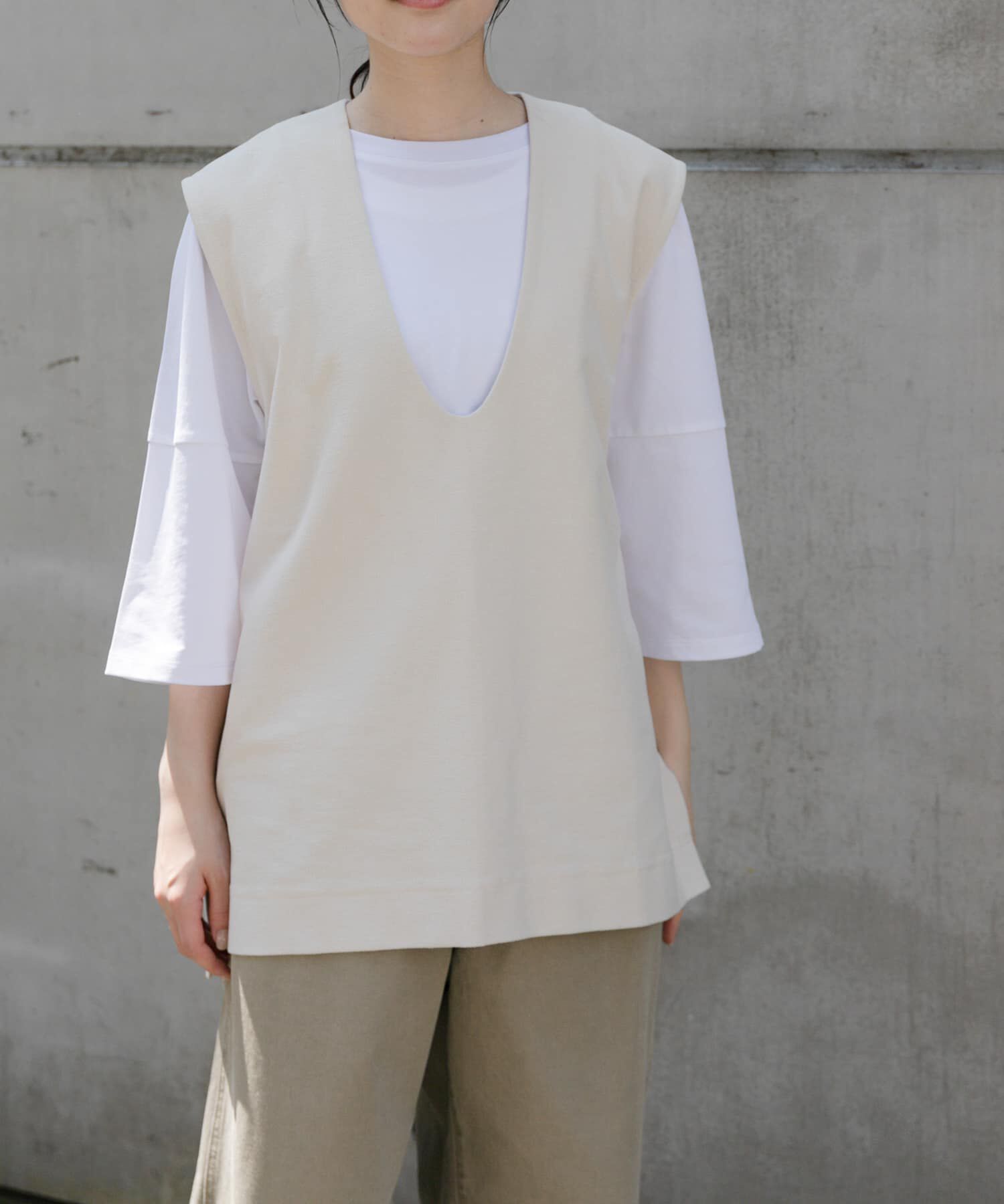 URBAN RESEARCH DOORS「FORK&SPOON　ジャガードUネックベスト」|ベスト・ジレ|