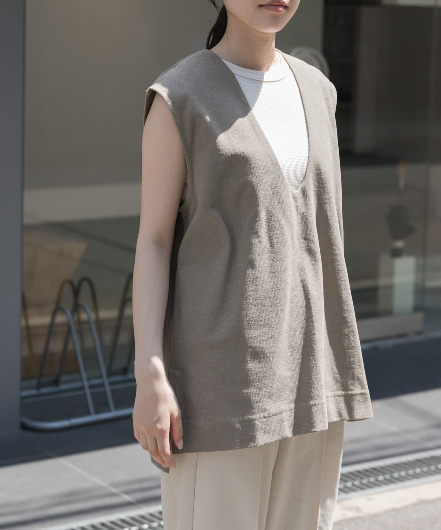 URBAN RESEARCH DOORS「FORK&SPOON　ジャガードUネックベスト」|ベスト・ジレ|