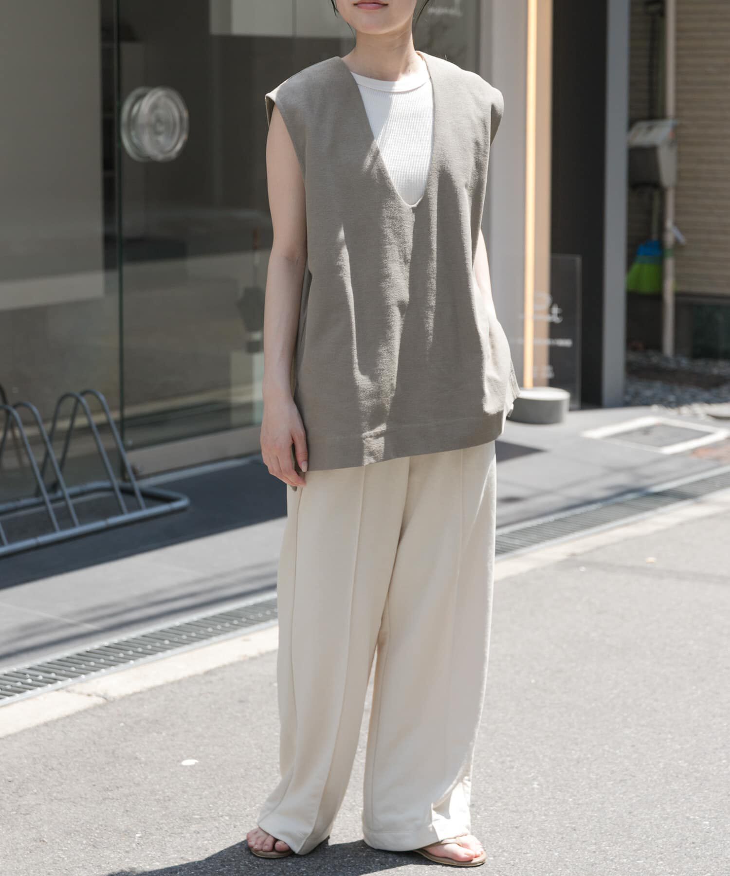 URBAN RESEARCH DOORS「FORK&SPOON　ジャガードUネックベスト」|ベスト・ジレ|