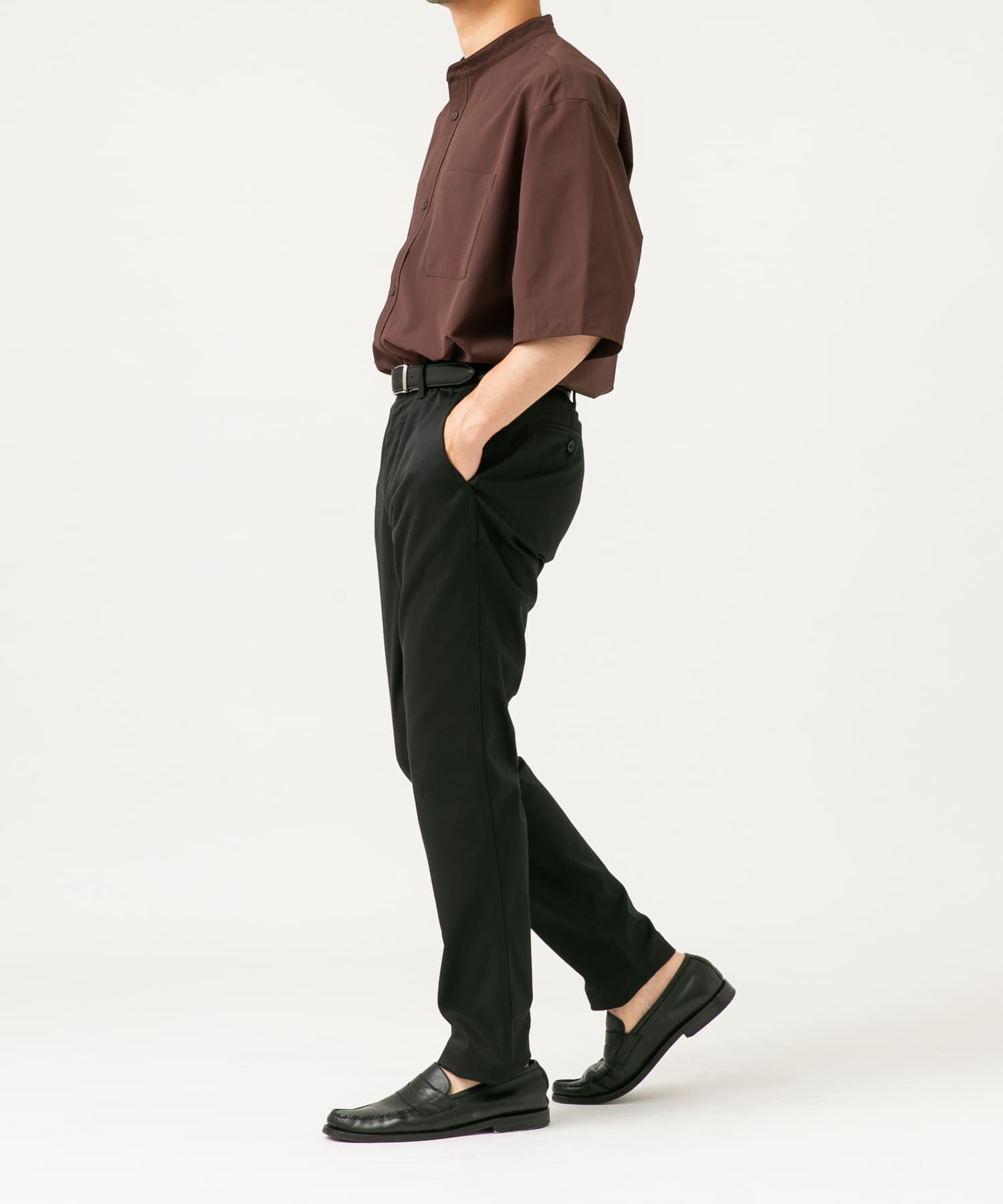 URBAN RESEARCH ROSSO「『XLサイズあり』マイクロサッカーバンドカラー半袖シャツ」|シャツ・ブラウス|