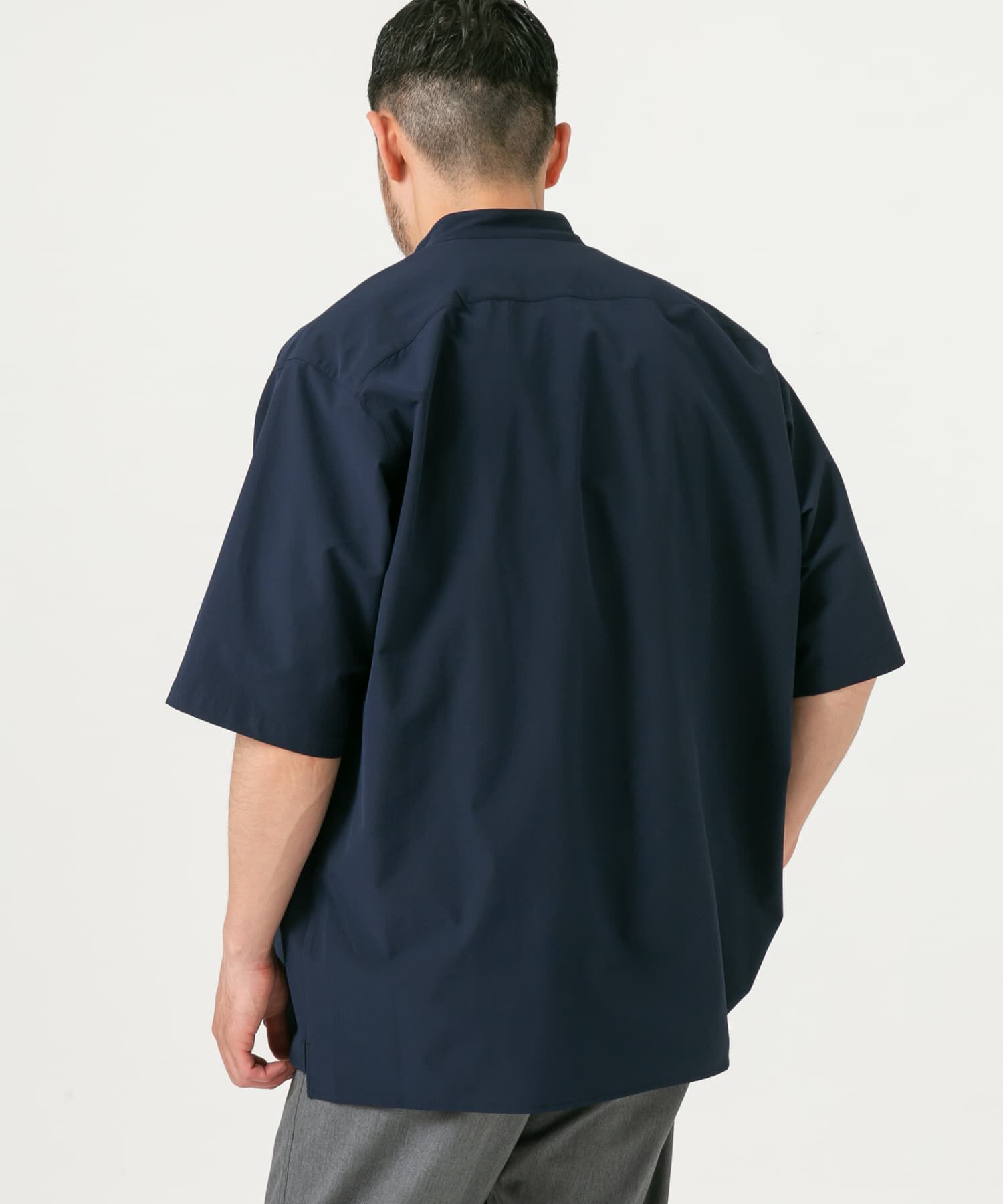 URBAN RESEARCH ROSSO「『XLサイズあり』マイクロサッカーバンドカラー半袖シャツ」|シャツ・ブラウス|