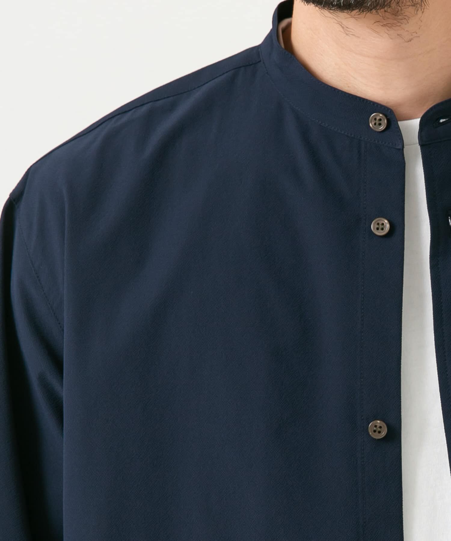 URBAN RESEARCH ROSSO「『XLサイズあり』マイクロサッカーバンドカラー半袖シャツ」|シャツ・ブラウス|