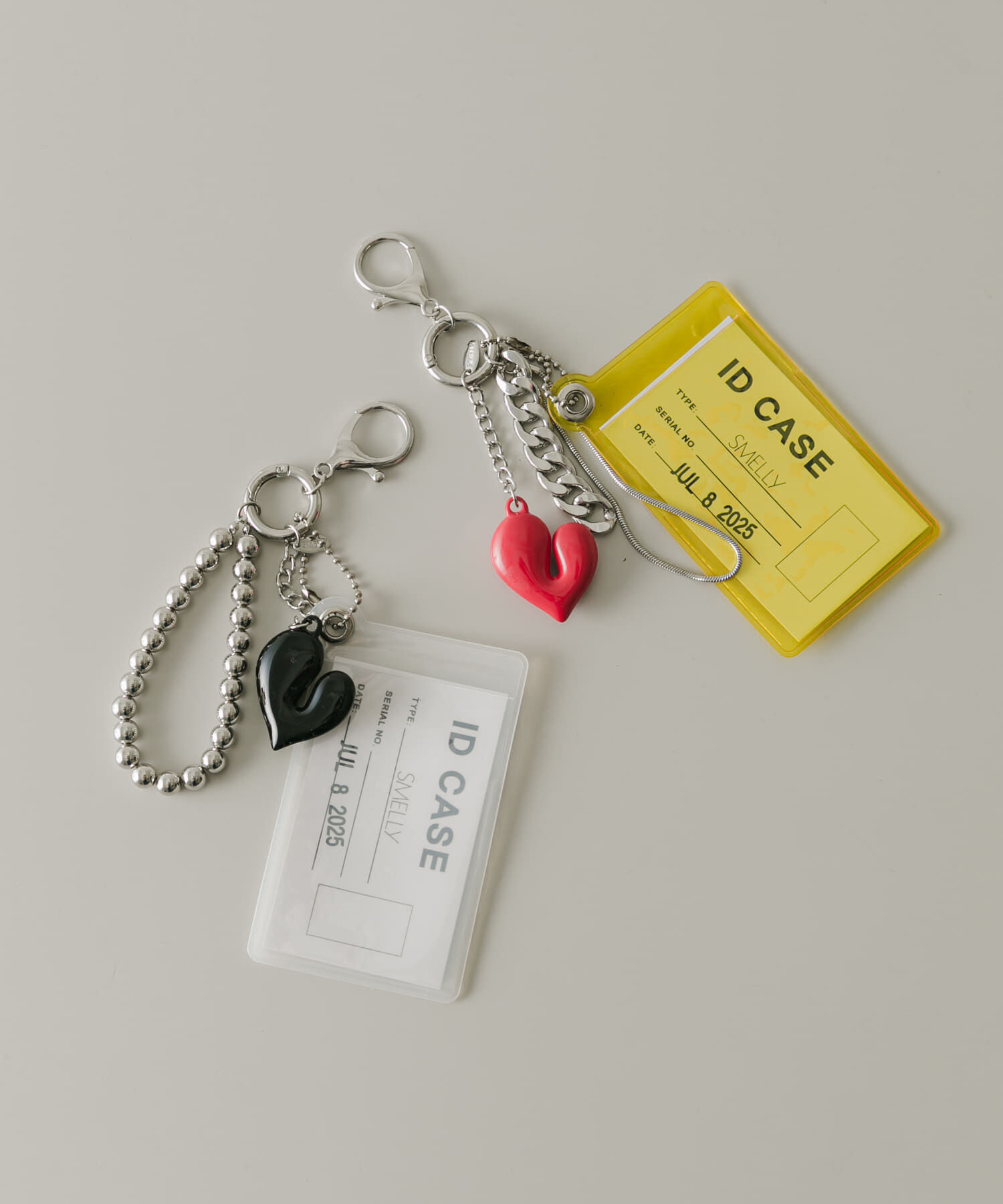 SMELLY「クリアケースハートセットキーチェーン」|チャーム・キーホルダー|