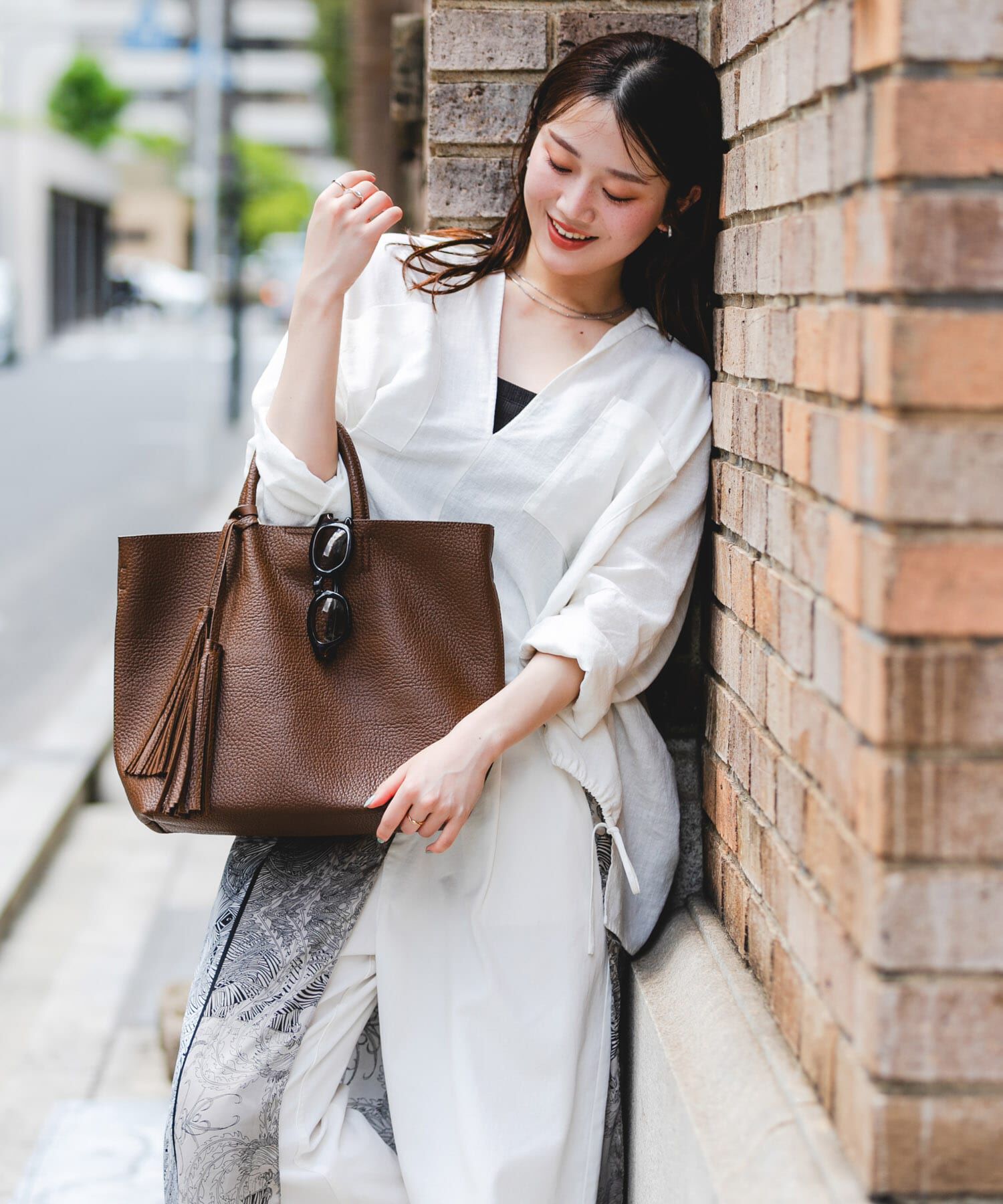 RODE SKO「『Mサイズ』タッセル軽量2WAYシンプルトートバッグ」|トートバッグ|ブラウン系その他