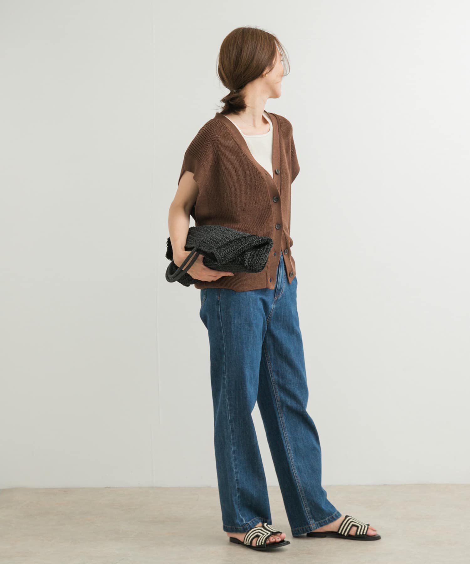 URBAN RESEARCH DOORS「リネンライクVネックベスト」|ベスト・ジレ|