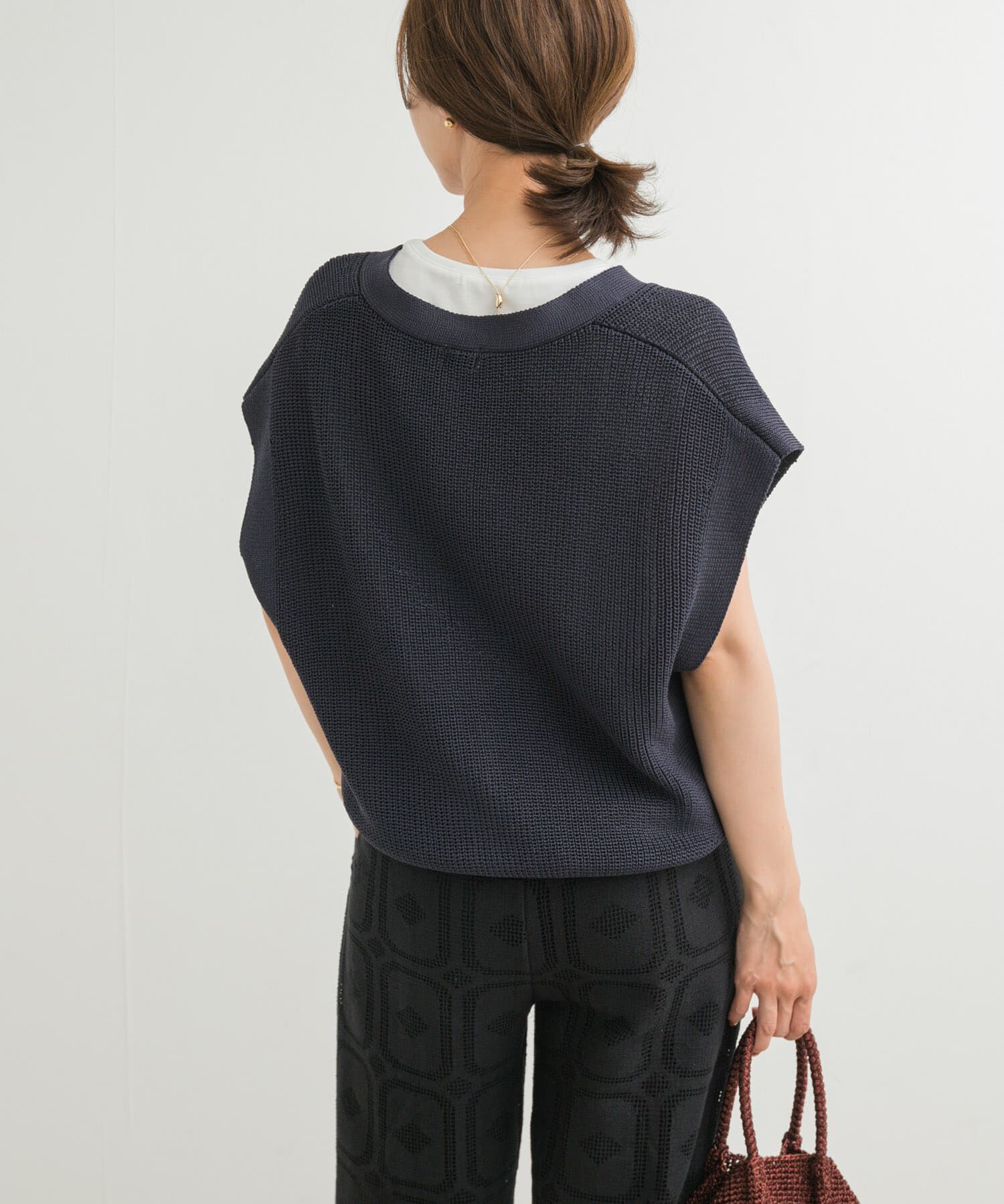 URBAN RESEARCH DOORS「リネンライクVネックベスト」|ベスト・ジレ|