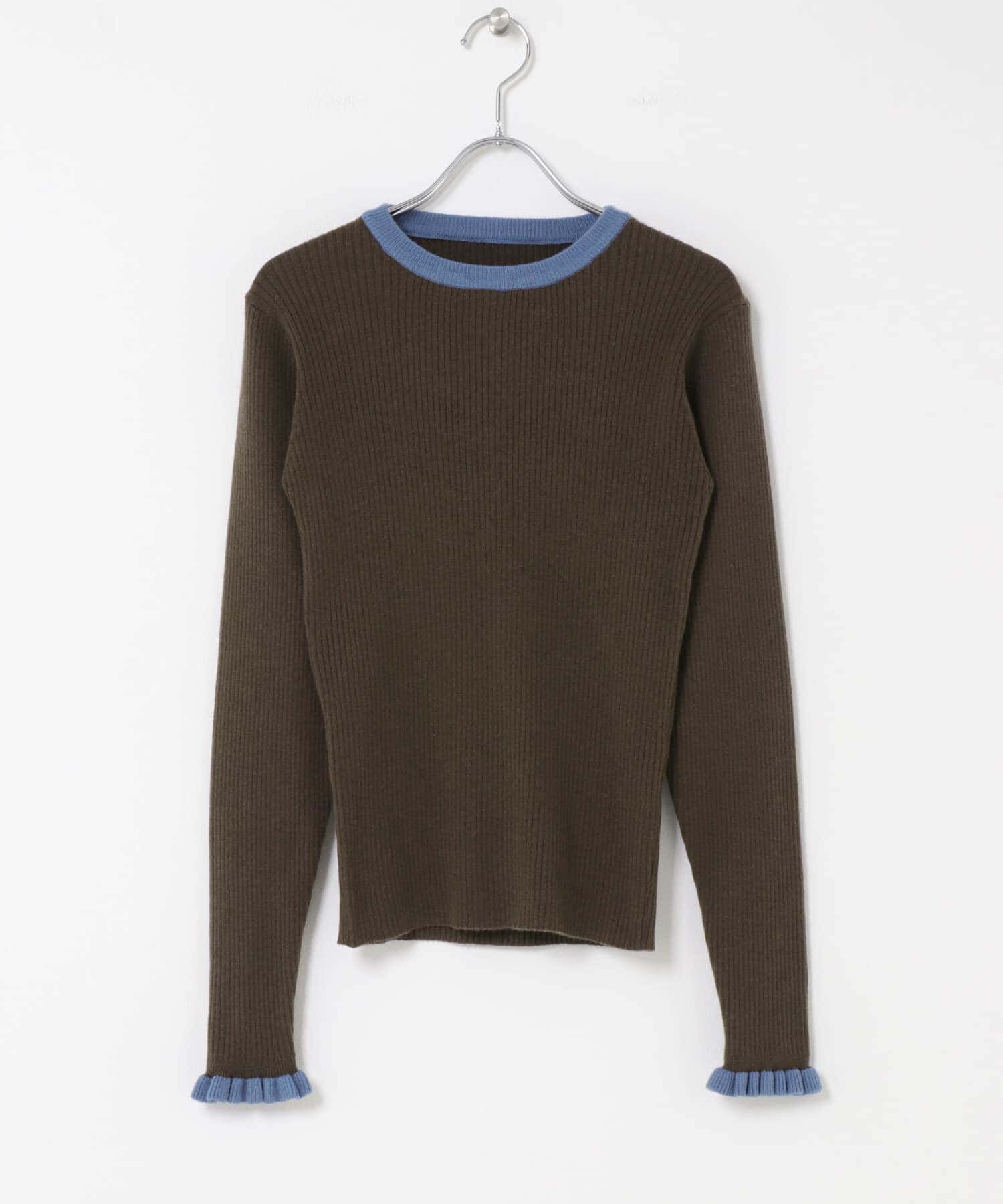 Sonny Label 「袖口フリルクルーネックプルオーバー」|ニット・セーター|