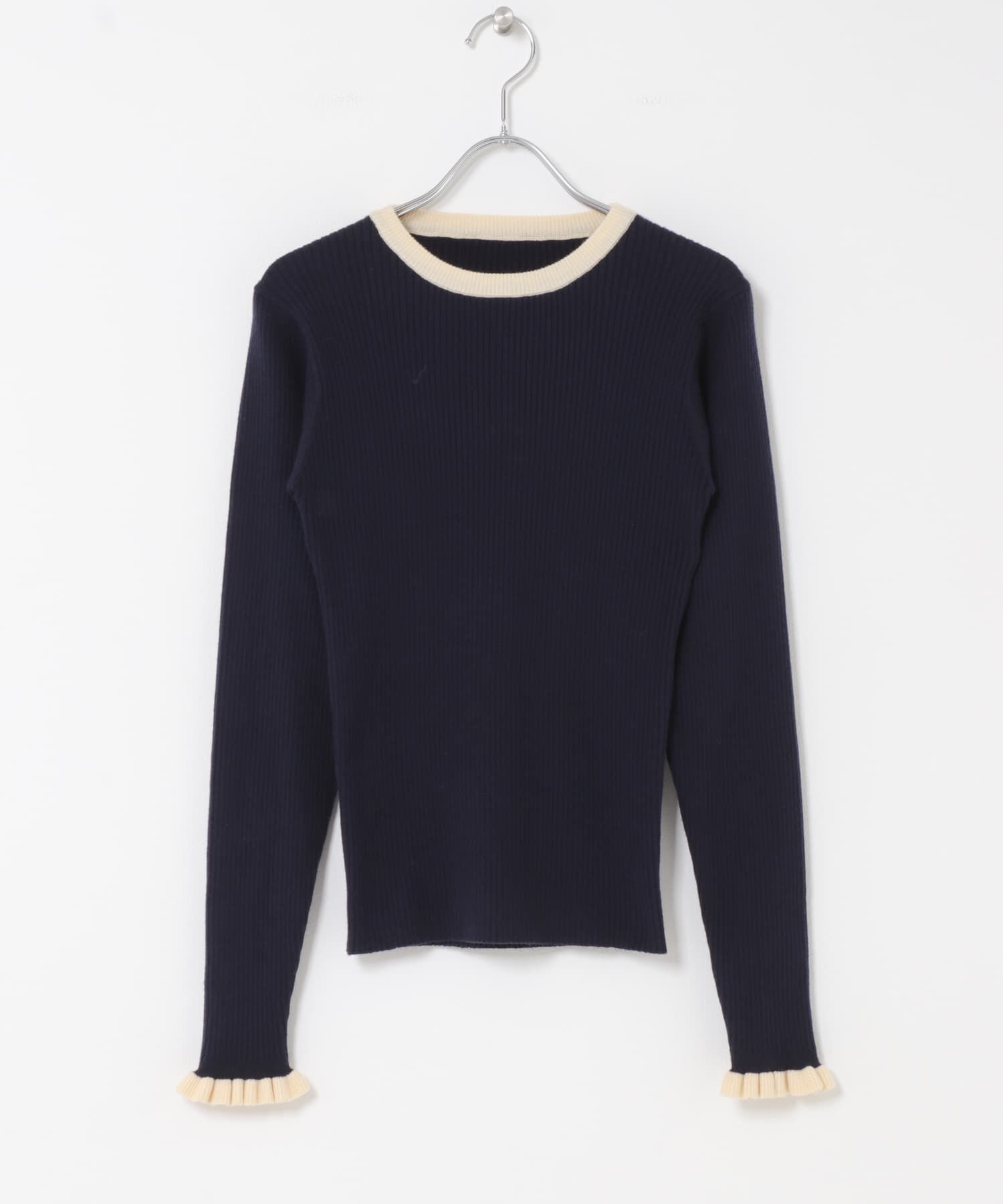 Sonny Label 「袖口フリルクルーネックプルオーバー」|ニット・セーター|