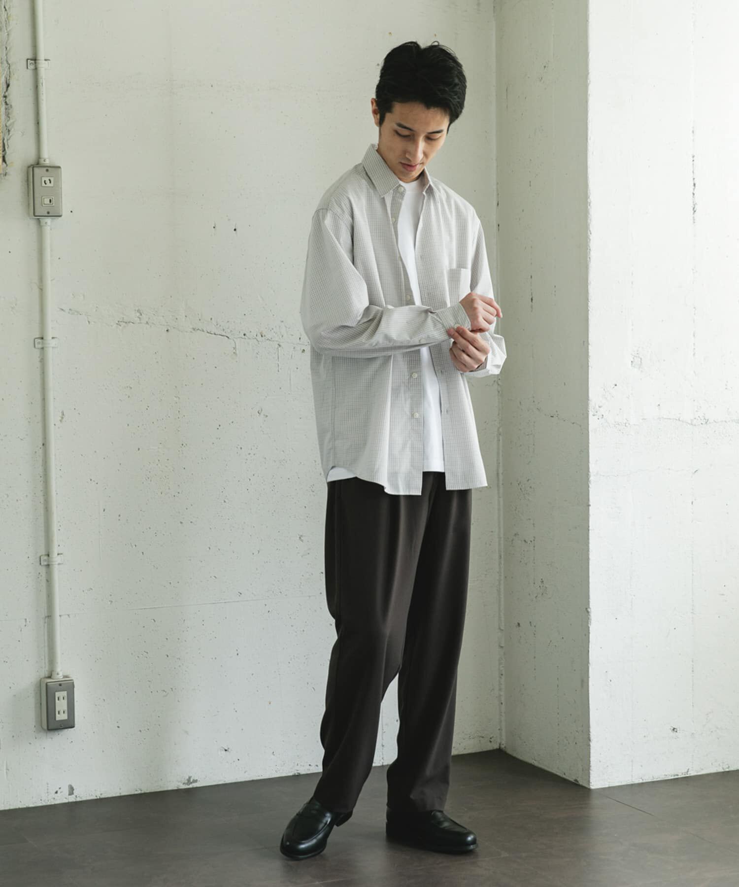 URBAN RESEARCH DOORS「TCブロードレギュラーカラーロングスリーブシャツ」|シャツ・ブラウス|