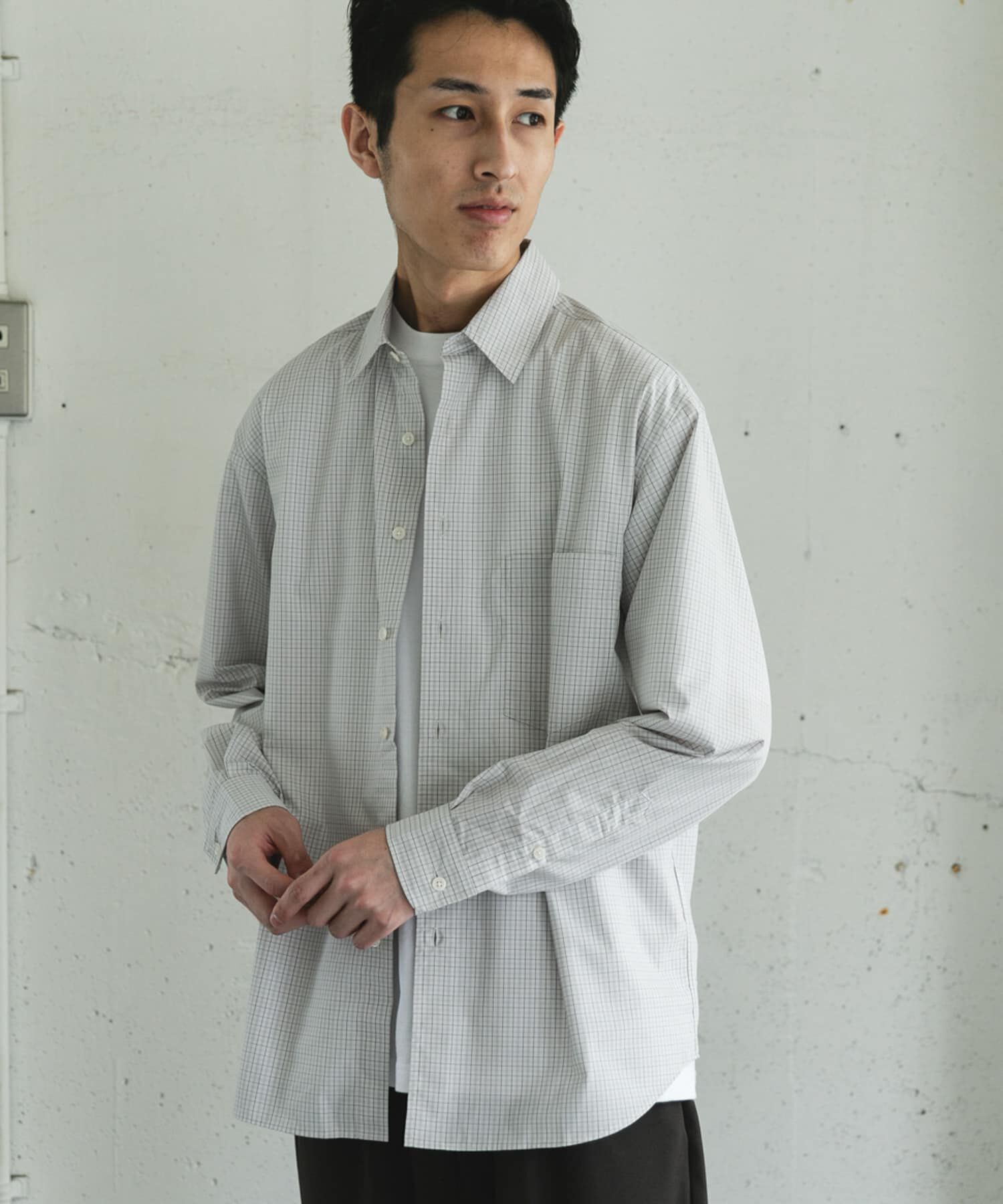 URBAN RESEARCH DOORS「TCブロードレギュラーカラーロングスリーブシャツ」|シャツ・ブラウス|