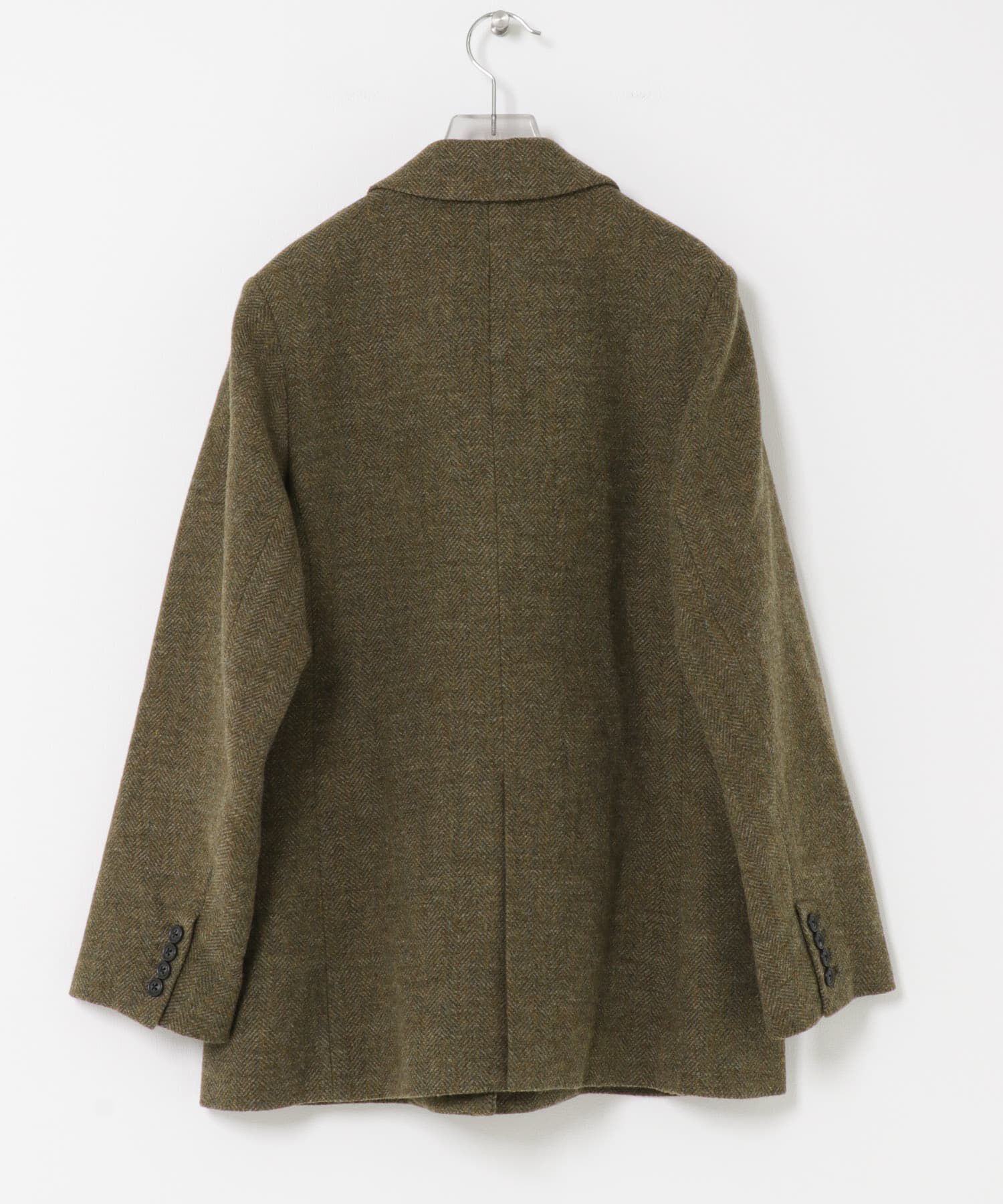 URBAN RESEARCH「ブリティッシュウールツイードジャケット」|ノーカラーコート|