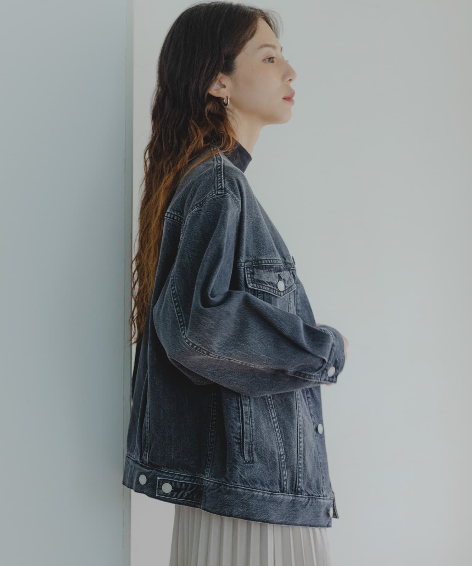 Sonny Label 「ノーカラーオーバーサイズGジャン」|デニムジャケット|