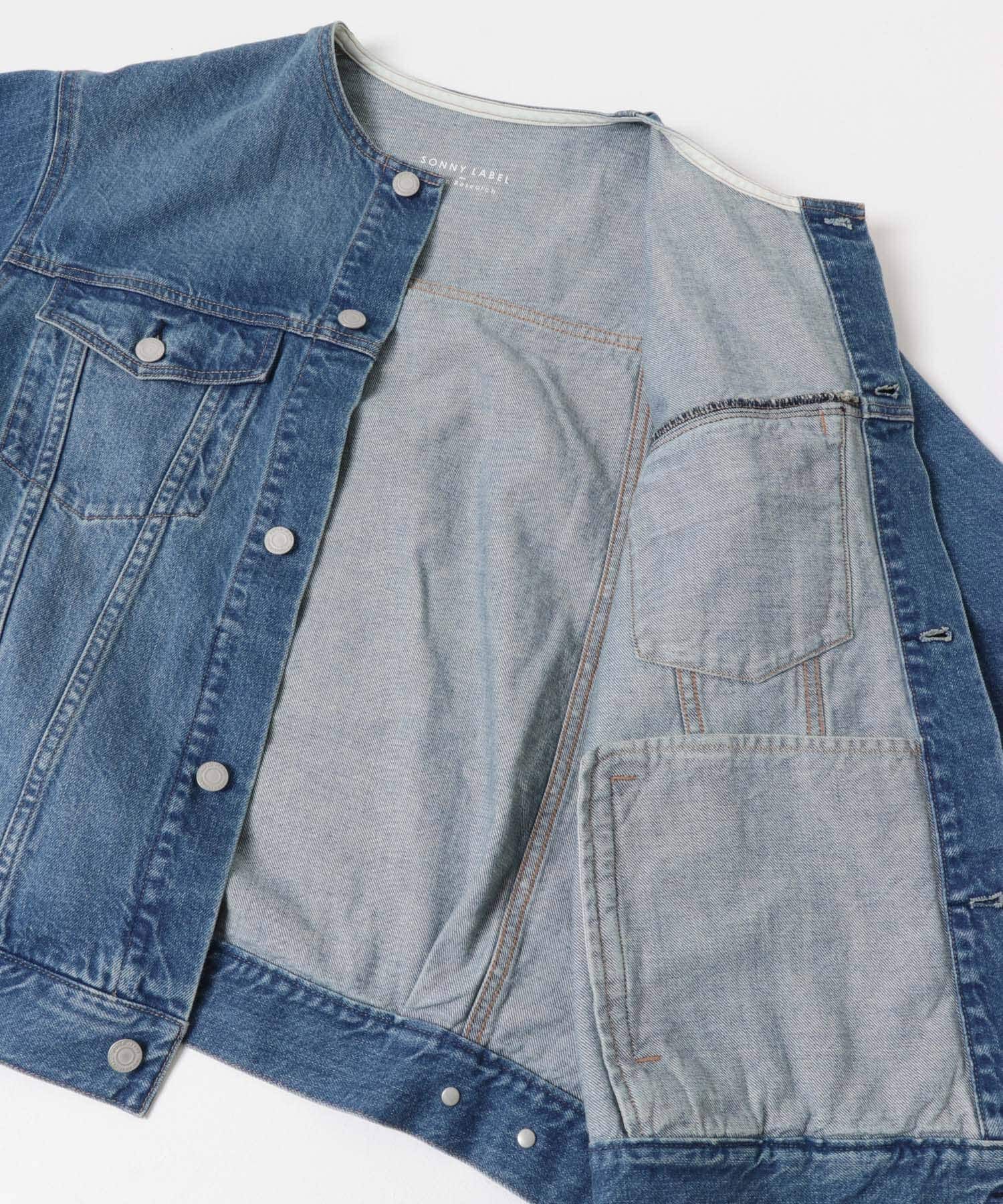 Sonny Label 「ノーカラーオーバーサイズGジャン」|デニムジャケット|