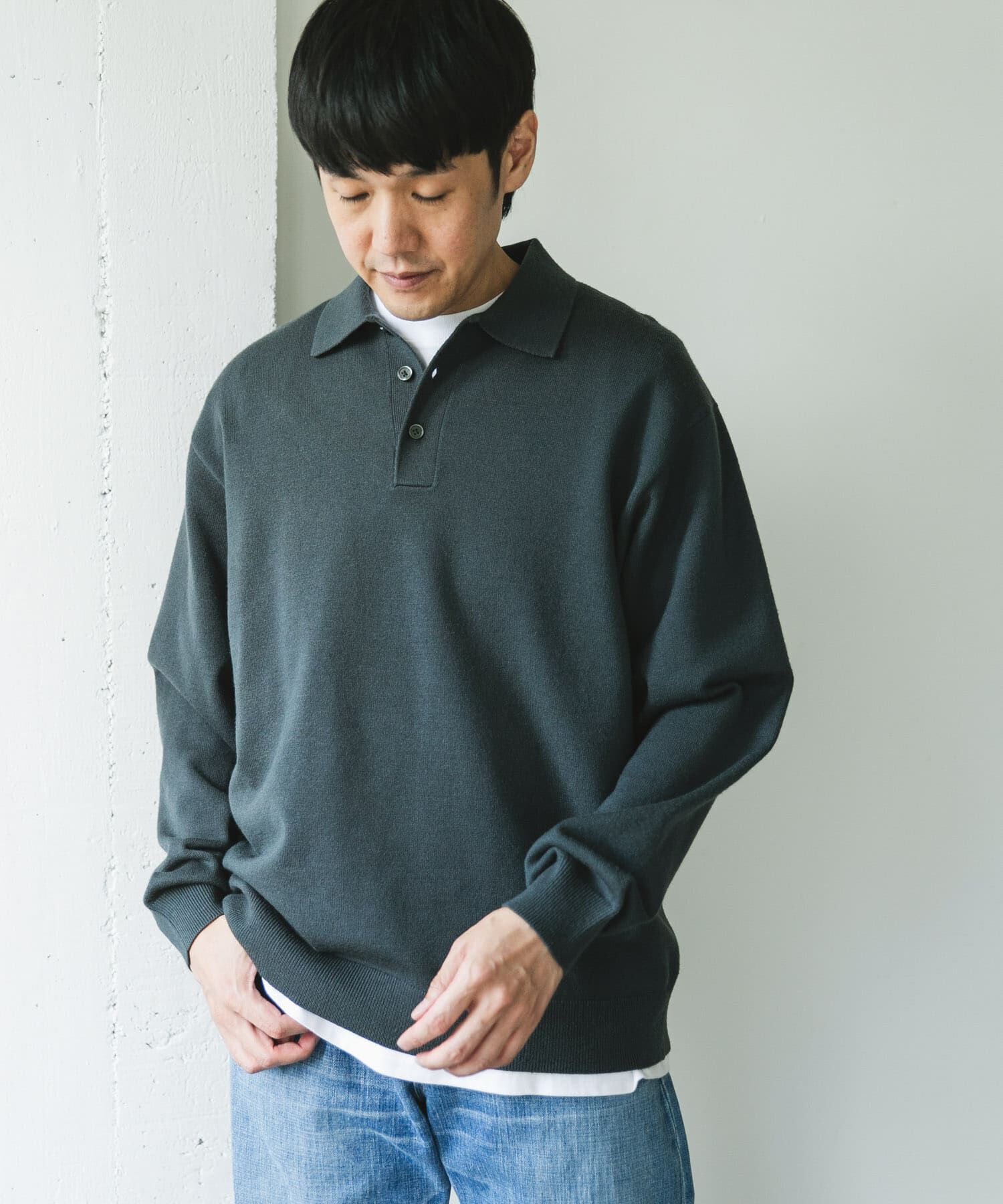 URBAN RESEARCH DOORS「『XLサイズ/WEB限定/仁村紗和さん着用』『UR TECH 200日ニット』 ポロシャツ」|ポロシャツ|