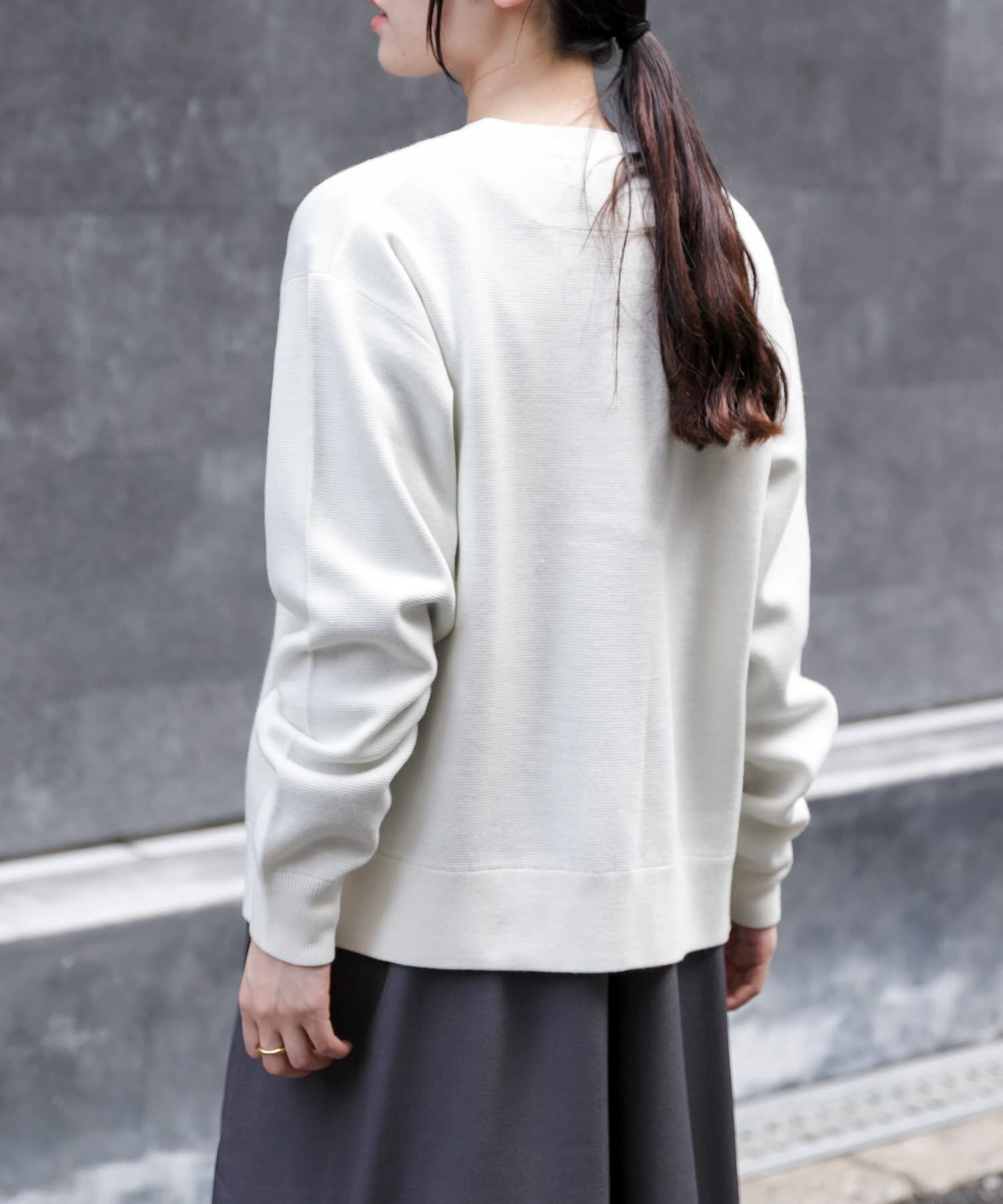 URBAN RESEARCH DOORS「FORK&SPOON　ミラノリブクルーネックカーディガン」|カーディガン|