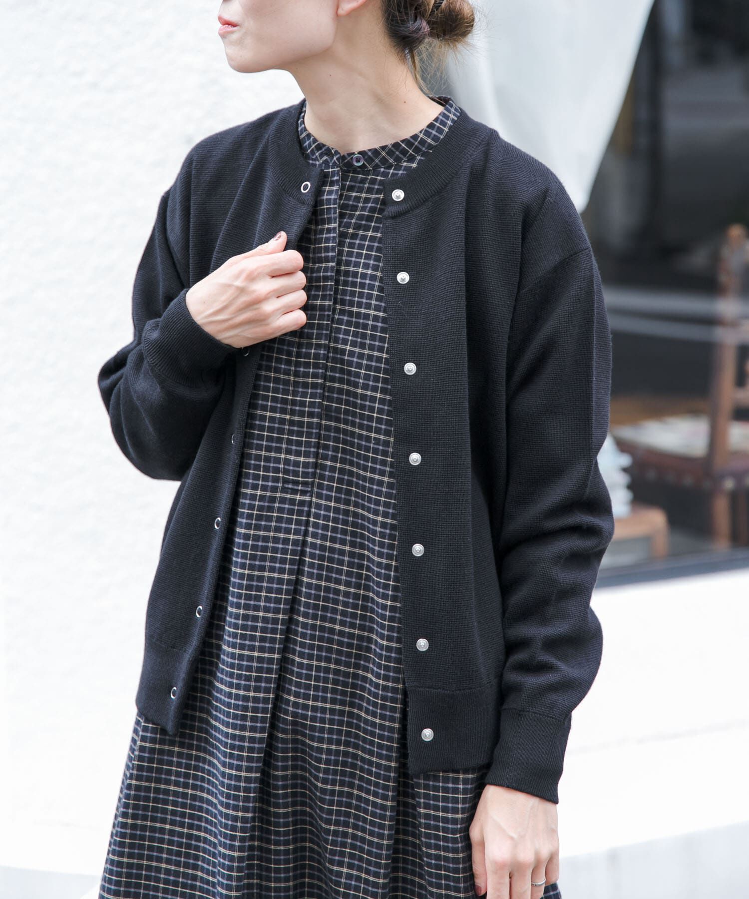 URBAN RESEARCH DOORS「FORK&SPOON　ミラノリブクルーネックカーディガン」|カーディガン|