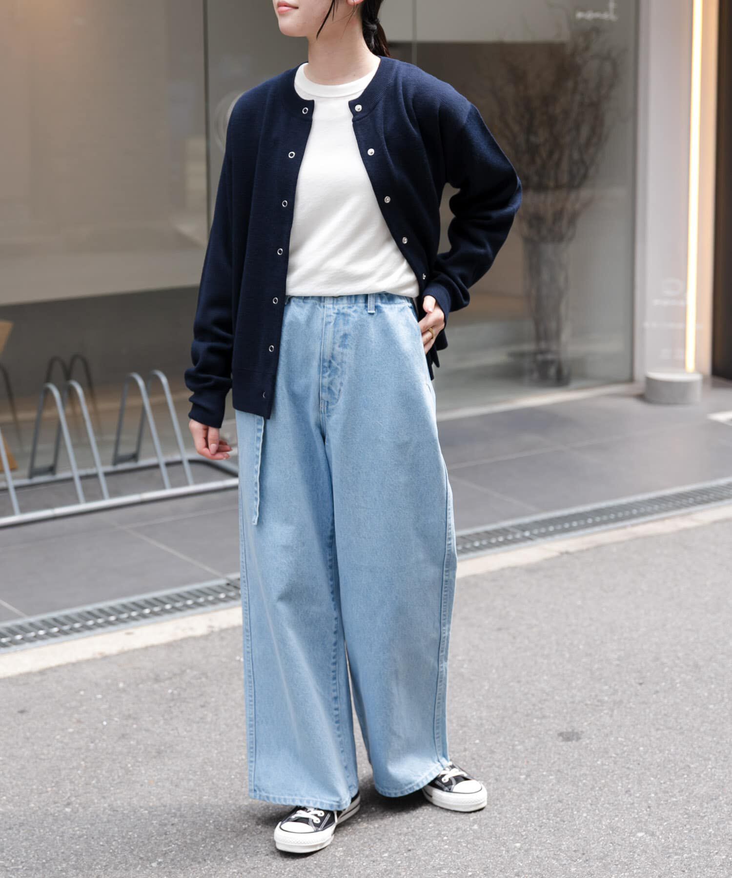 URBAN RESEARCH DOORS「FORK&SPOON　ミラノリブクルーネックカーディガン」|カーディガン|