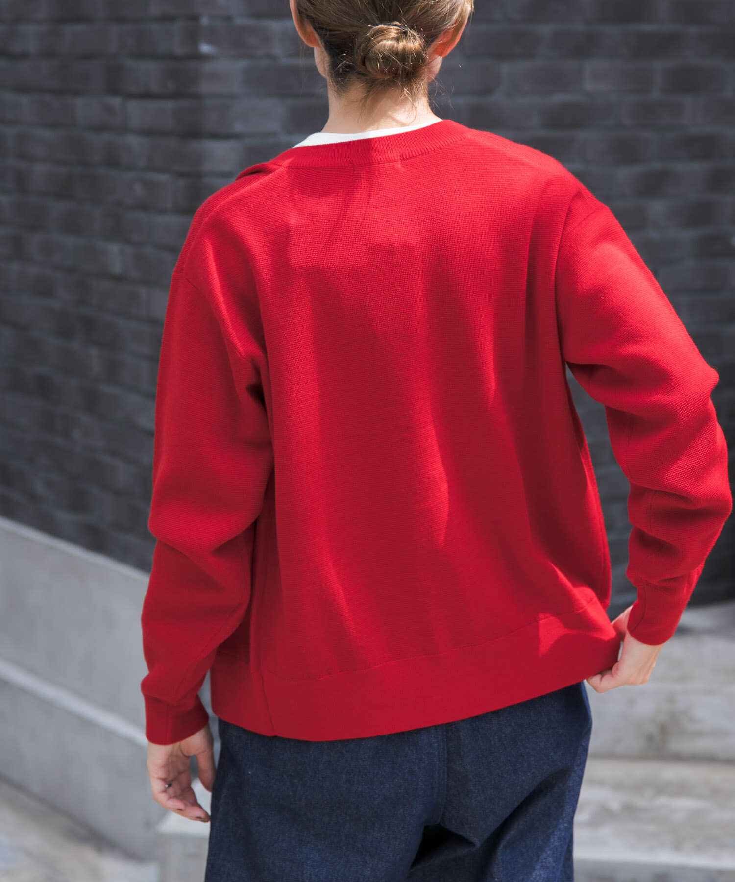 URBAN RESEARCH DOORS「FORK&SPOON　ミラノリブクルーネックカーディガン」|カーディガン|