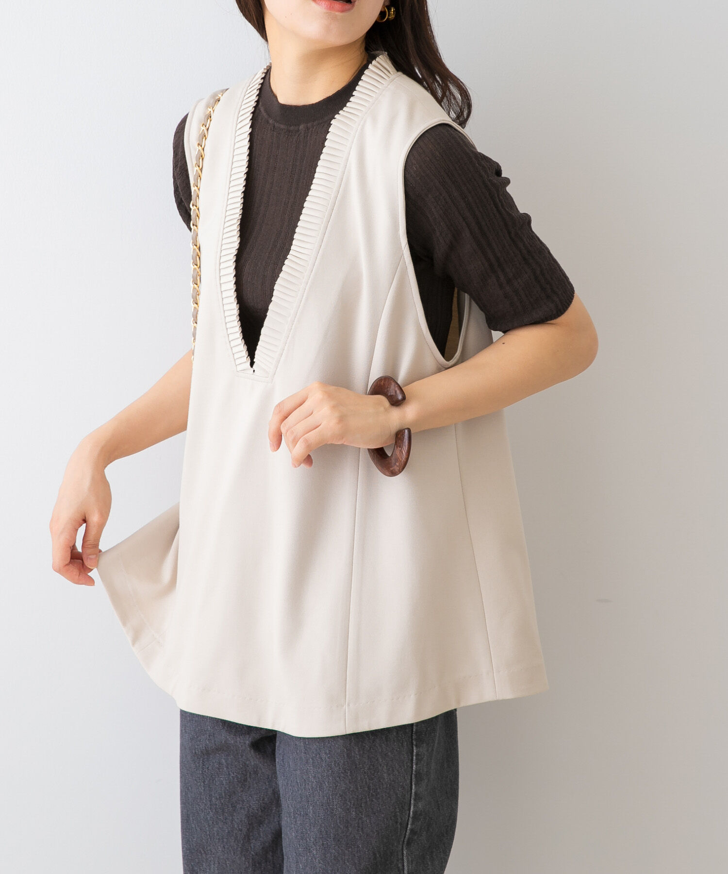 URBAN RESEARCH ROSSO「F by ROSSO　プリーツデザインジレ」|ベスト・ジレ|