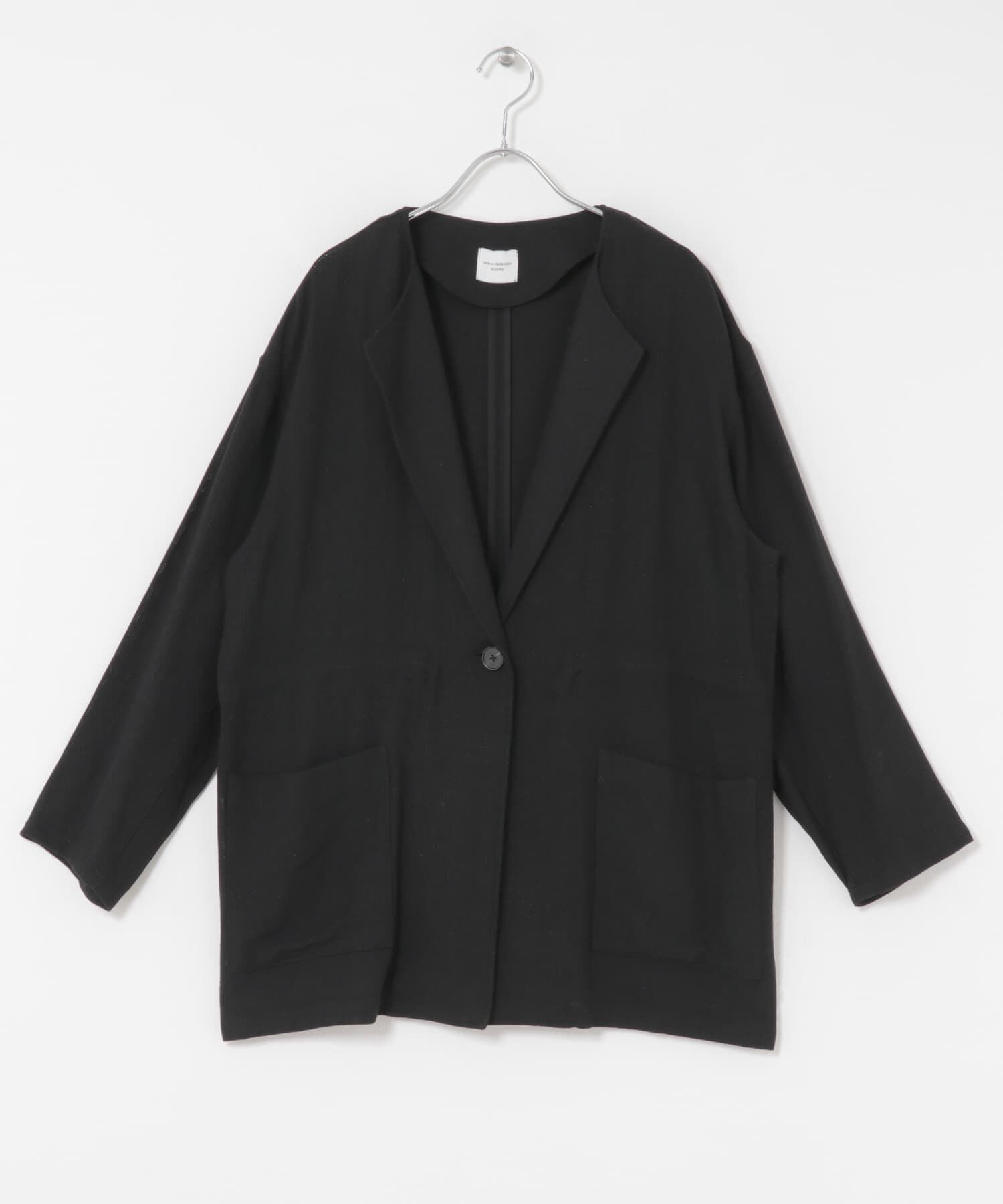 URBAN RESEARCH DOORS「ウエストドロストジャケット」|ノーカラーコート|