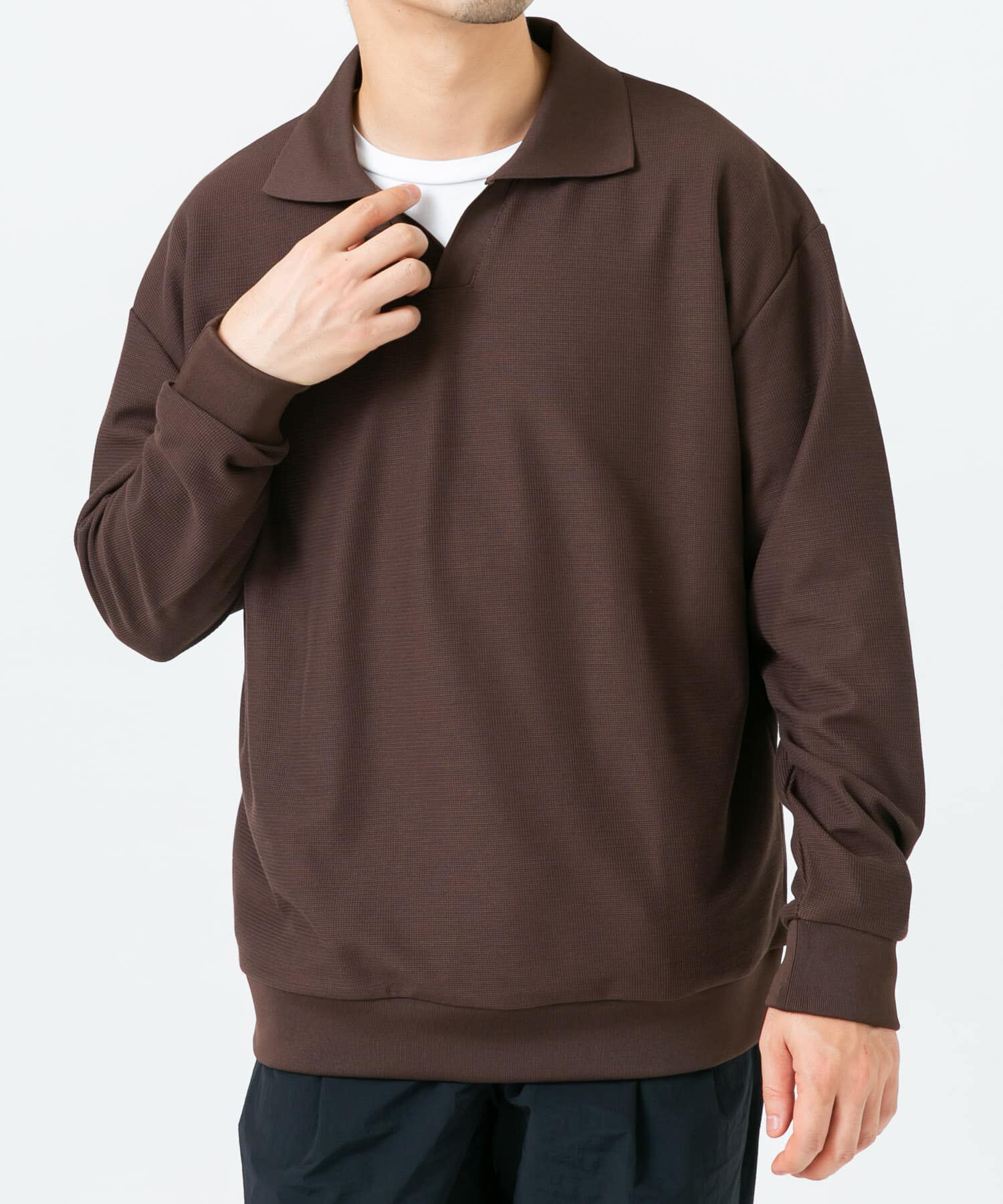 URBAN RESEARCH ROSSO「ダブルフェイスサーマルスキッパーポロシャツ」|ポロシャツ|