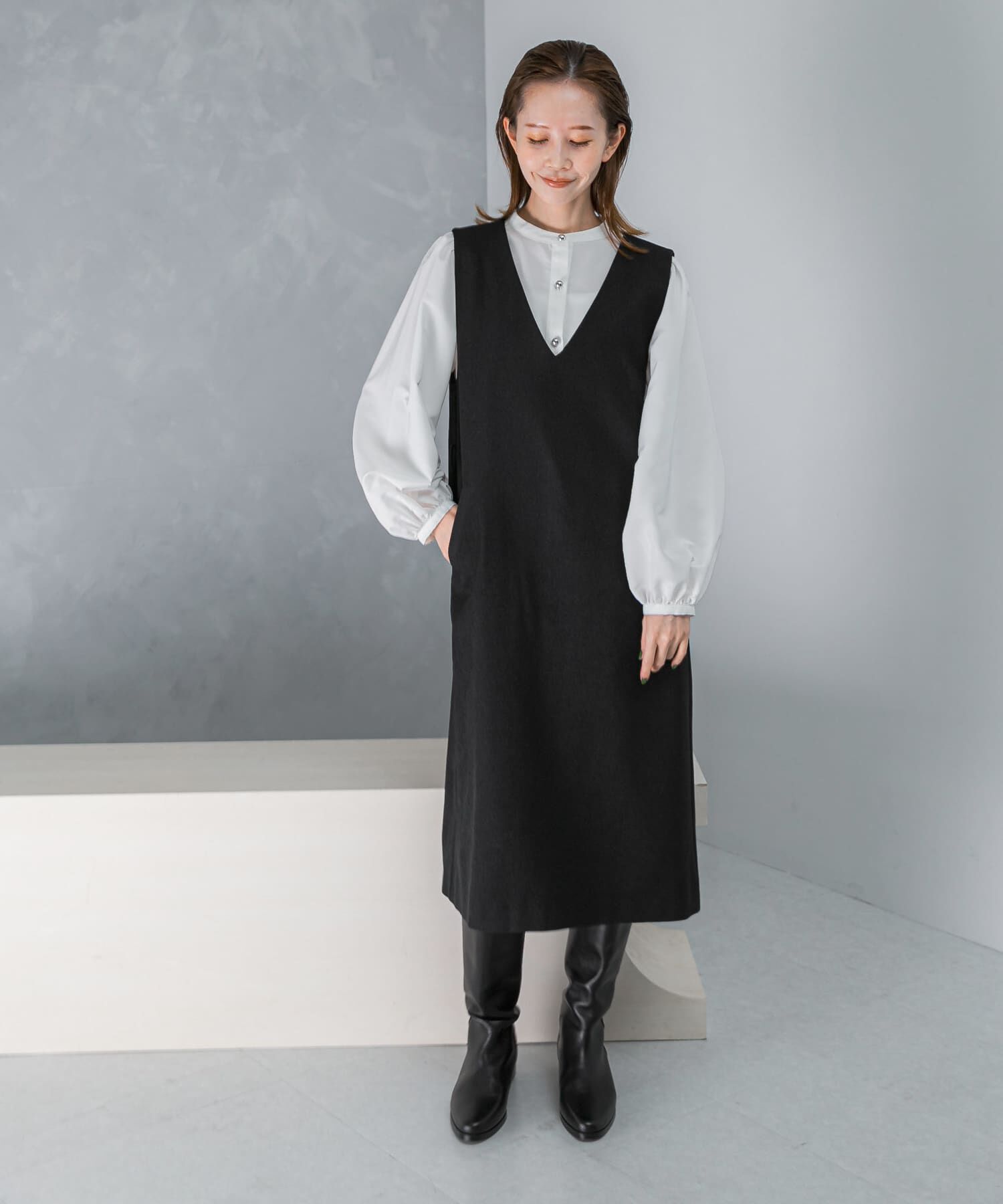 URBAN RESEARCH ROSSO「『UR TECH』　 ジャンパーワンピース」|ワンピース|