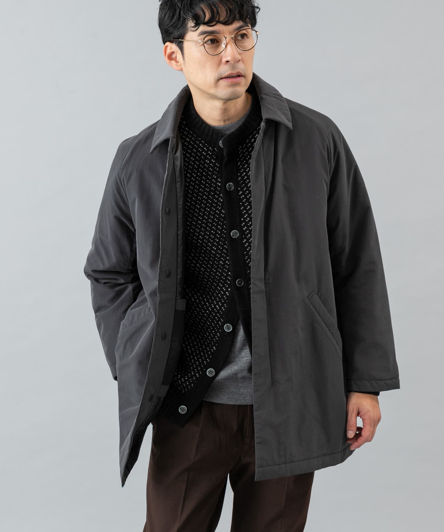 URBAN RESEARCH ROSSO「『XLサイズあり』NOUVELLE中綿ステンカラーコート」|ステンカラーコート|チャコールグレー
