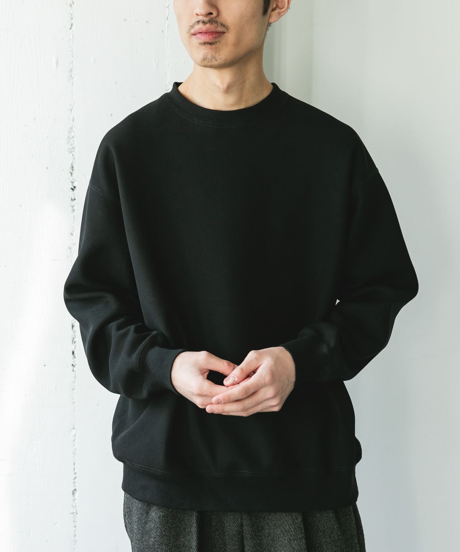 URBAN RESEARCH DOORS「ワッフルフリースクルーネックプルオーバー」|Tシャツ・カットソー|