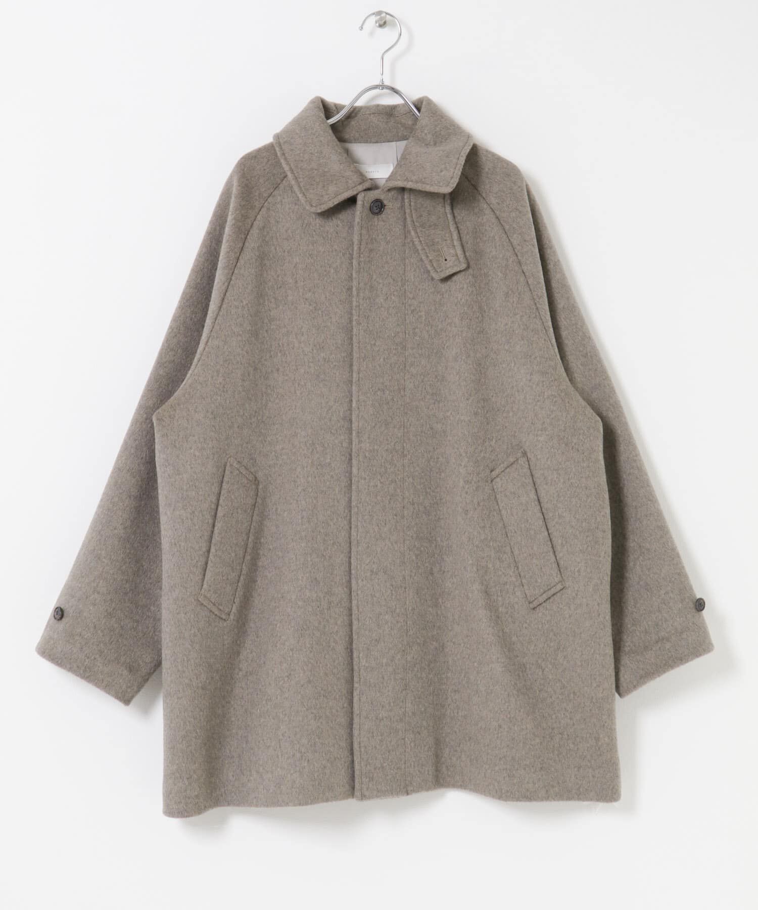 かぐれ「ウールバックタックショートコート」|ステンカラーコート|