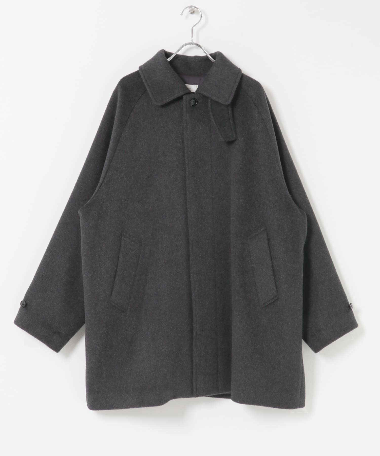 かぐれ「ウールバックタックショートコート」|ステンカラーコート|