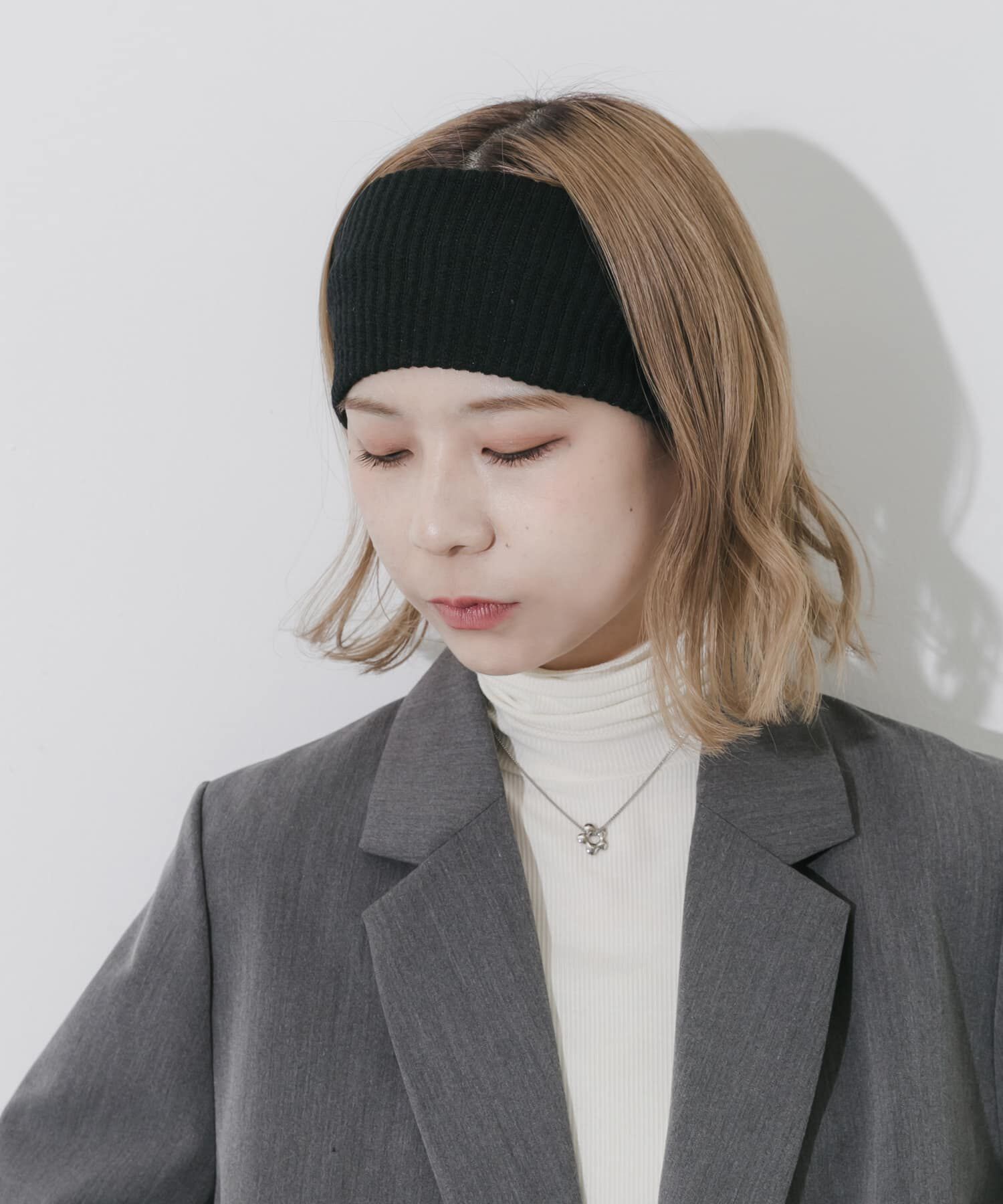 SMELLY「リブニットワイドヘアバンド」|ヘアバンド|