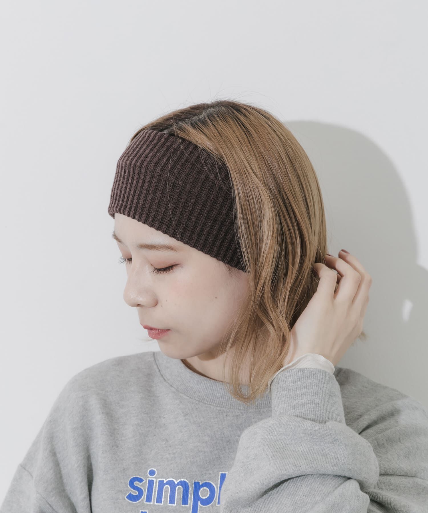 SMELLY「リブニットワイドヘアバンド」|ヘアバンド|