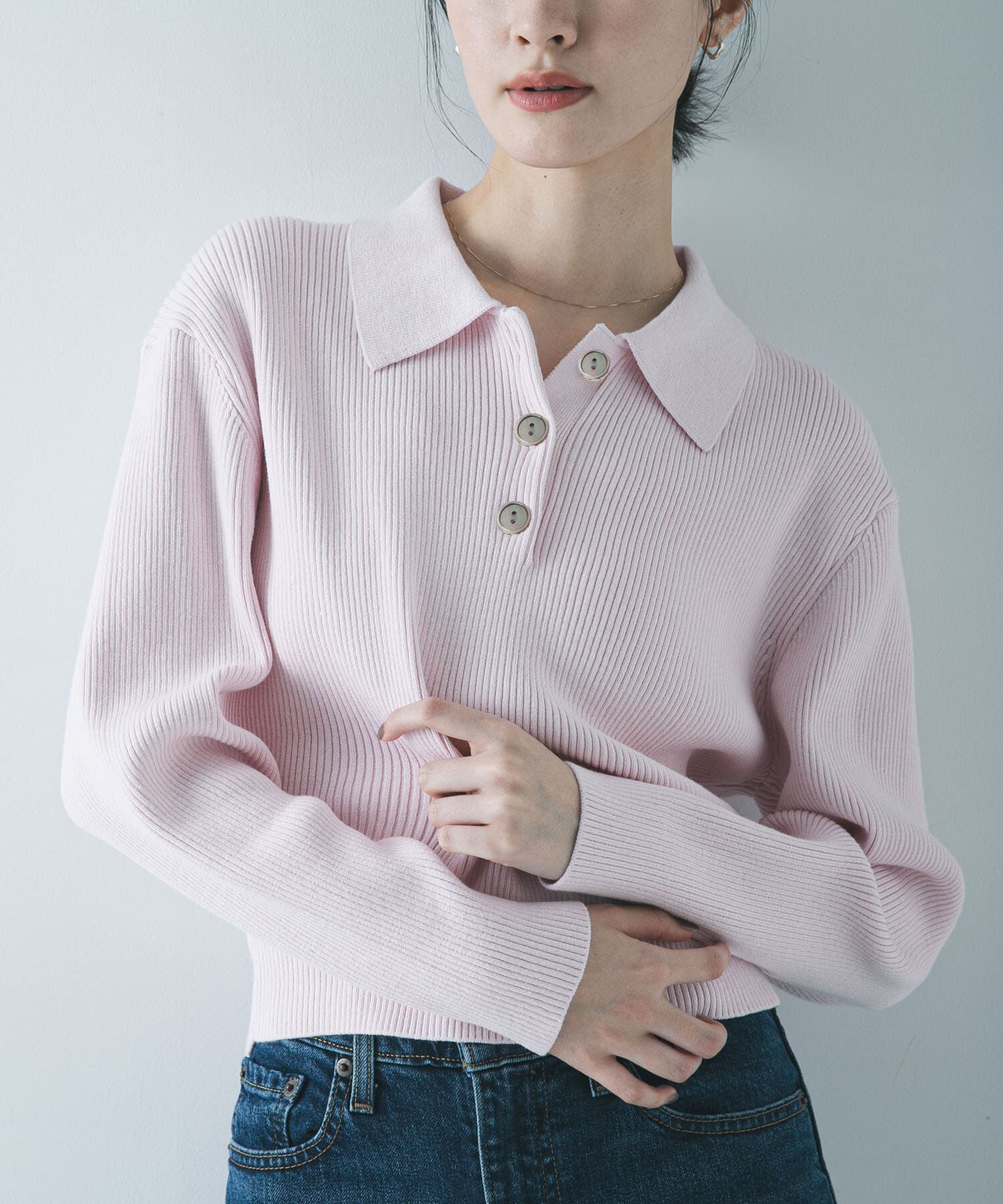 URBAN RESEARCH「コットンシルクポロ衿ニット」|ニット・セーター|