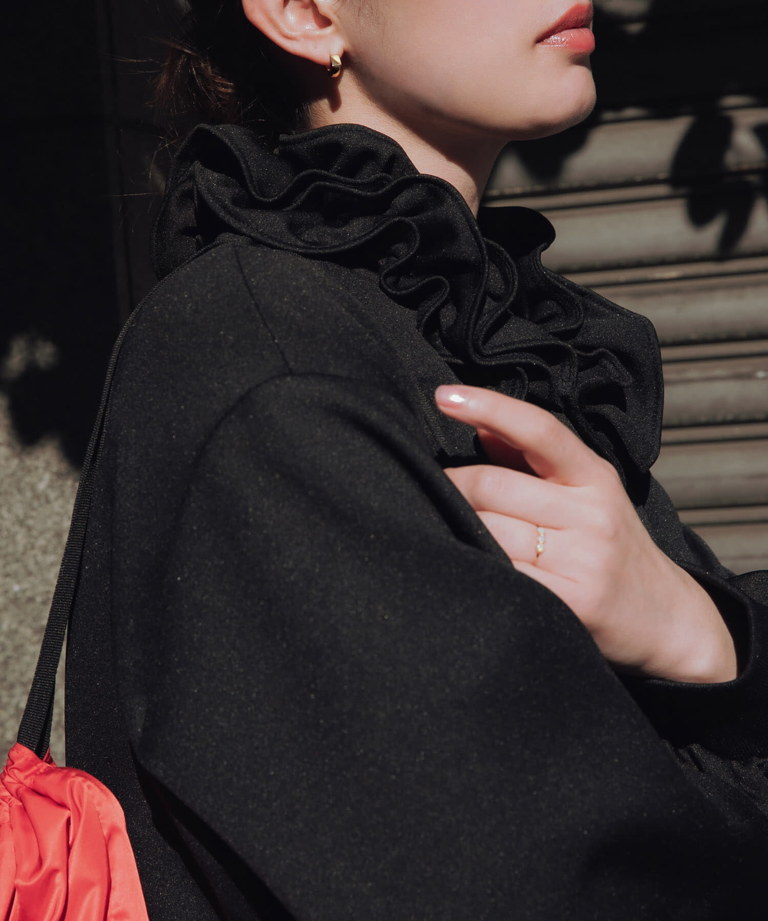 URBAN RESEARCH「『別注』crinkle crinkle crinkle&times;URBAN RESEARCH　FRILL COLLER TRACK JACKET」|ブルゾン・スタジャン|