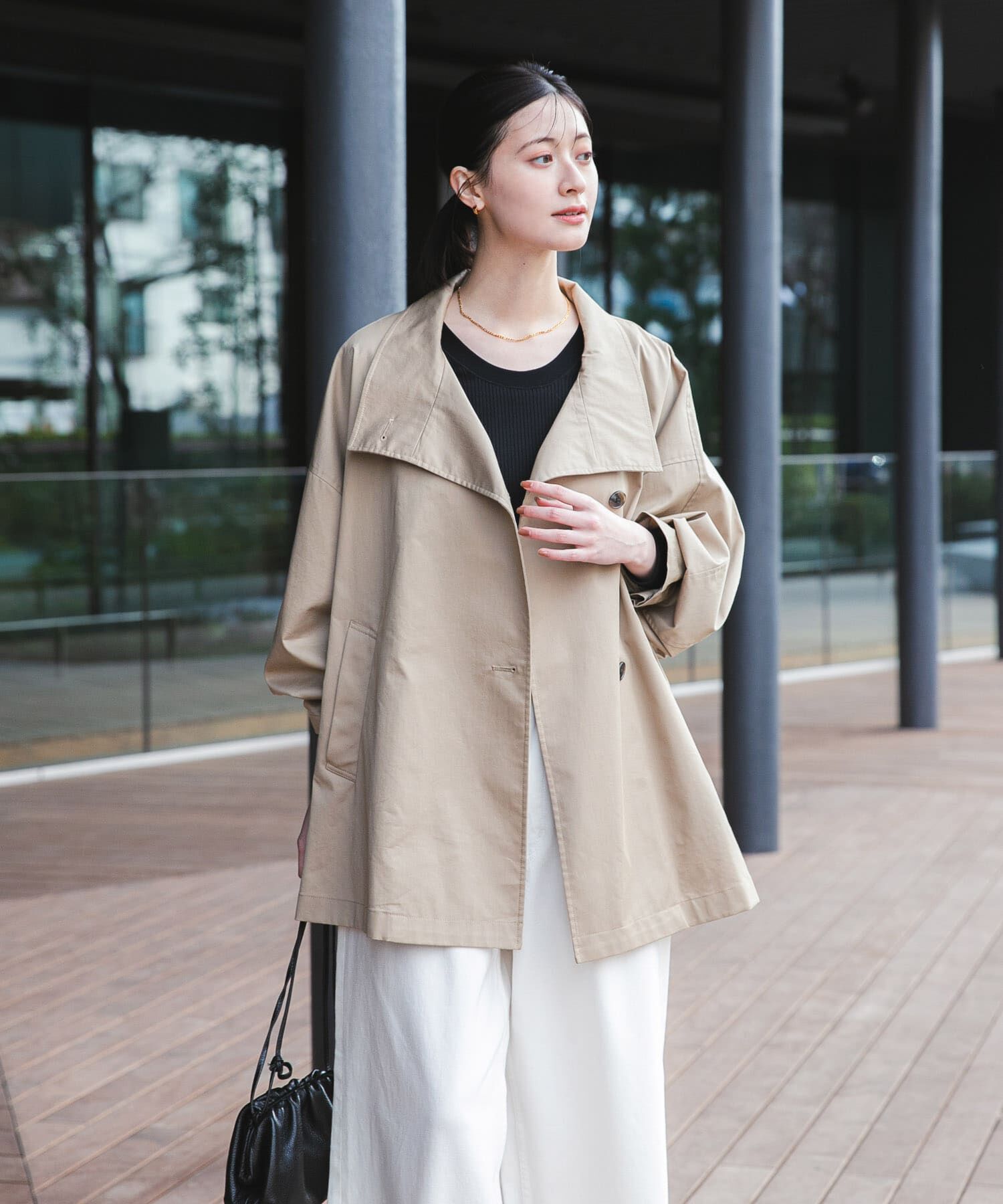 URBAN RESEARCH「スタンドカラーミドル丈トレンチコート」|トレンチコート|