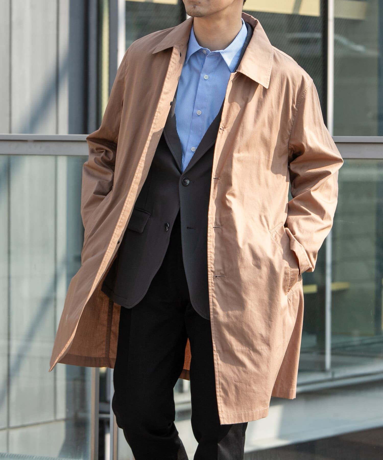 URBAN RESEARCH ROSSO「『撥水』タイプライタースプリングコート」|ステンカラーコート|