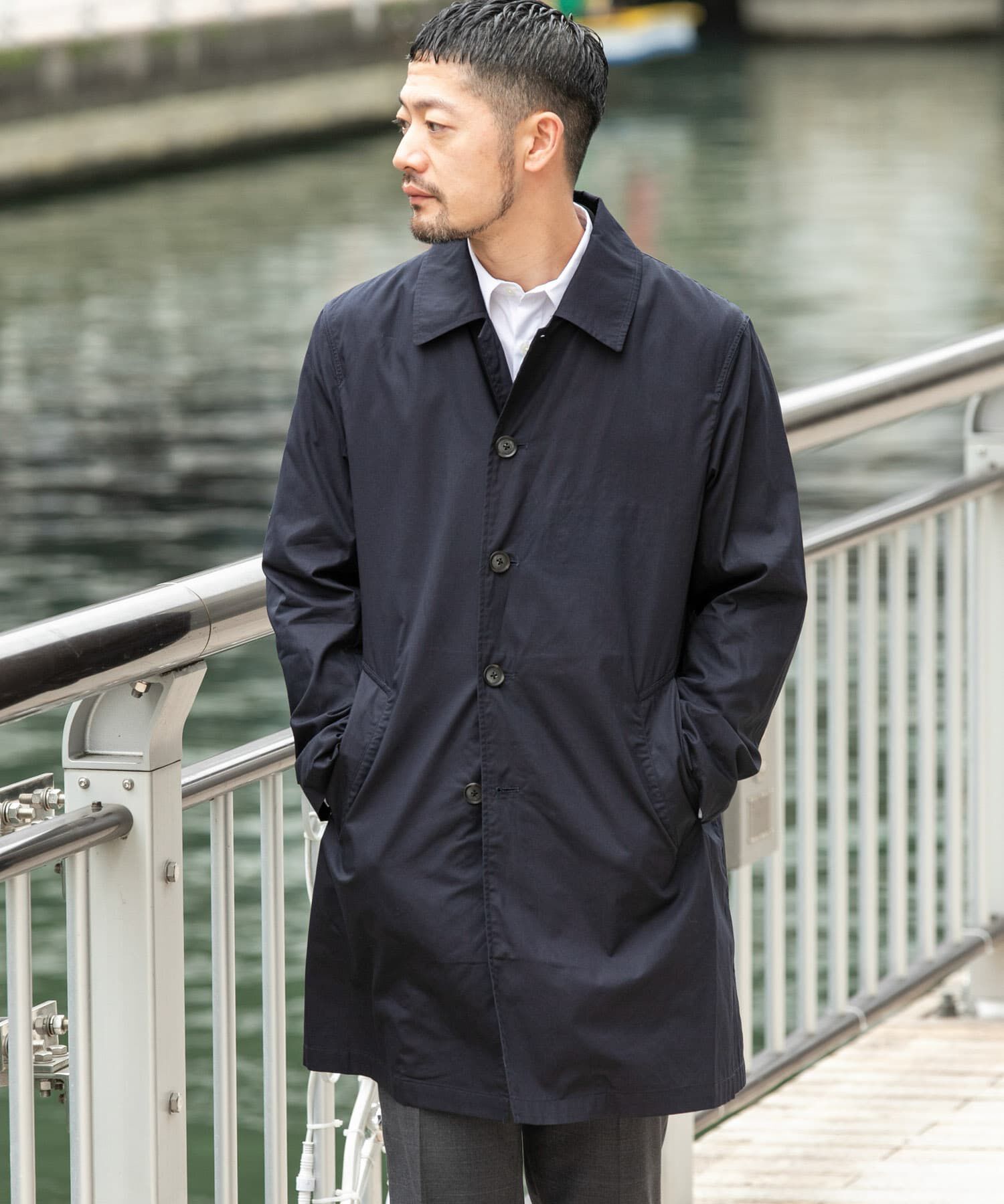 URBAN RESEARCH ROSSO「『撥水』タイプライタースプリングコート」|ステンカラーコート|