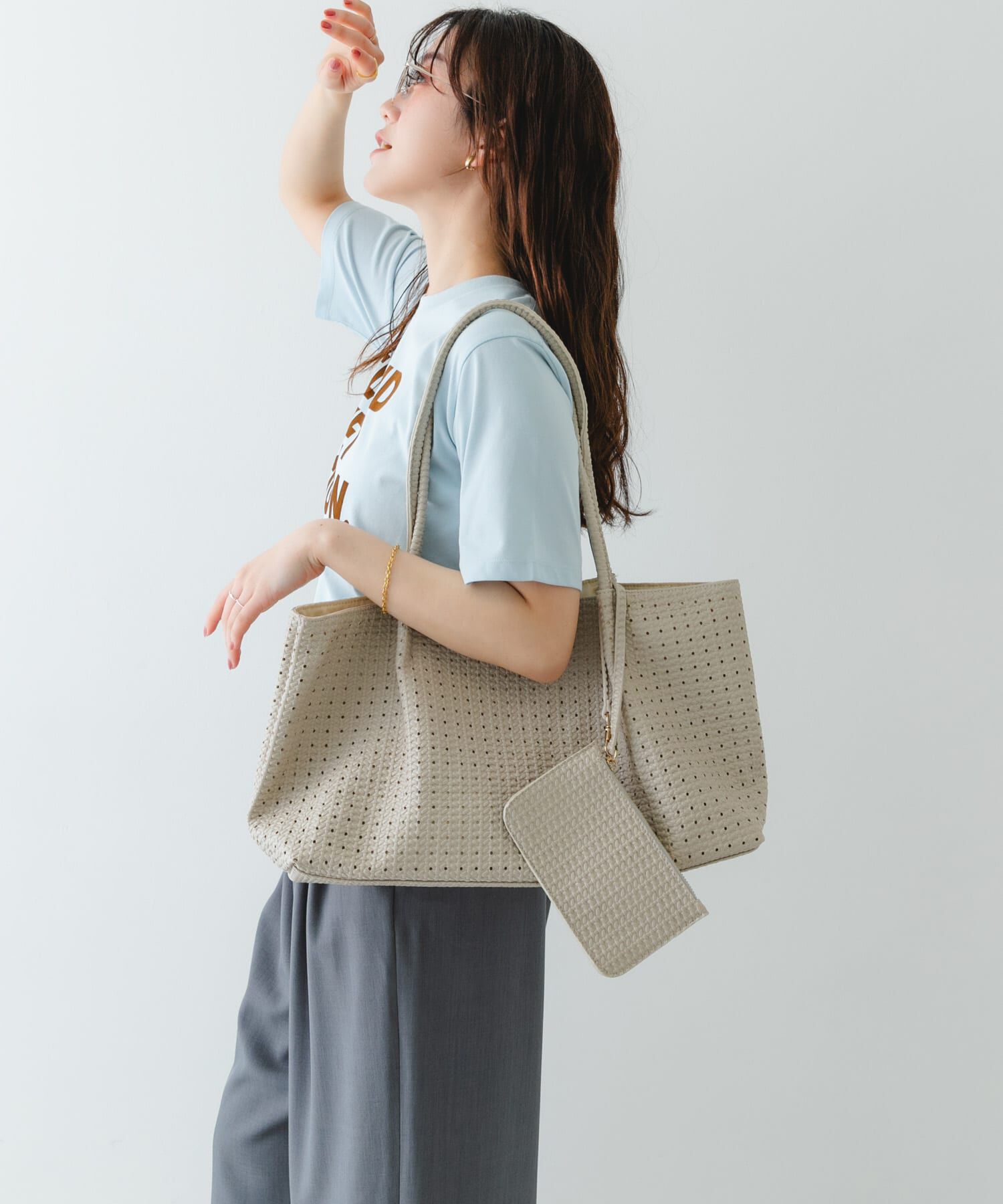 RODE SKO「ポーチ付パンチングラージトートバッグ」|トートバッグ|