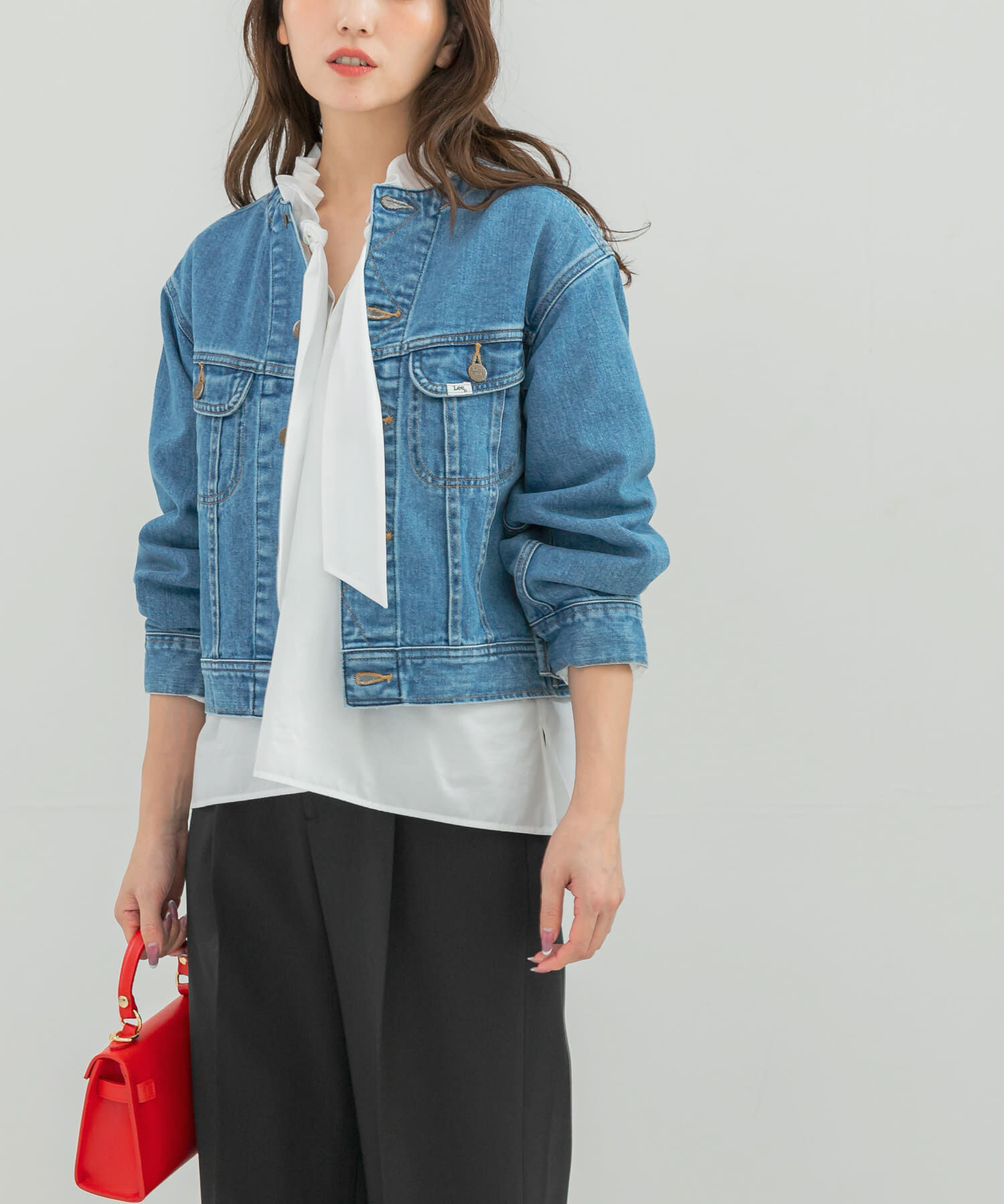 URBAN RESEARCH ROSSO「『別注』Lee101&times;ROSSO　NOCOLLAR SHORT JACKET」|デニムジャケット|