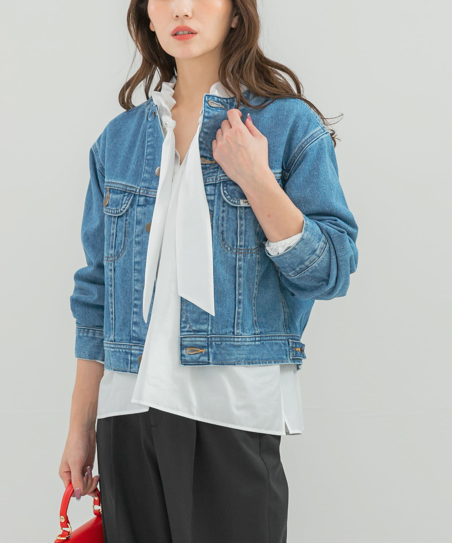 URBAN RESEARCH ROSSO「『別注』Lee101&times;ROSSO　NOCOLLAR SHORT JACKET」|デニムジャケット|