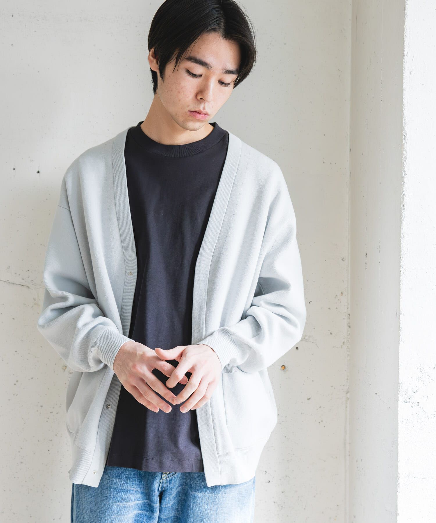 URBAN RESEARCH DOORS「『UR TECH Renew Knit』Vネックカーディガン」|カーディガン|