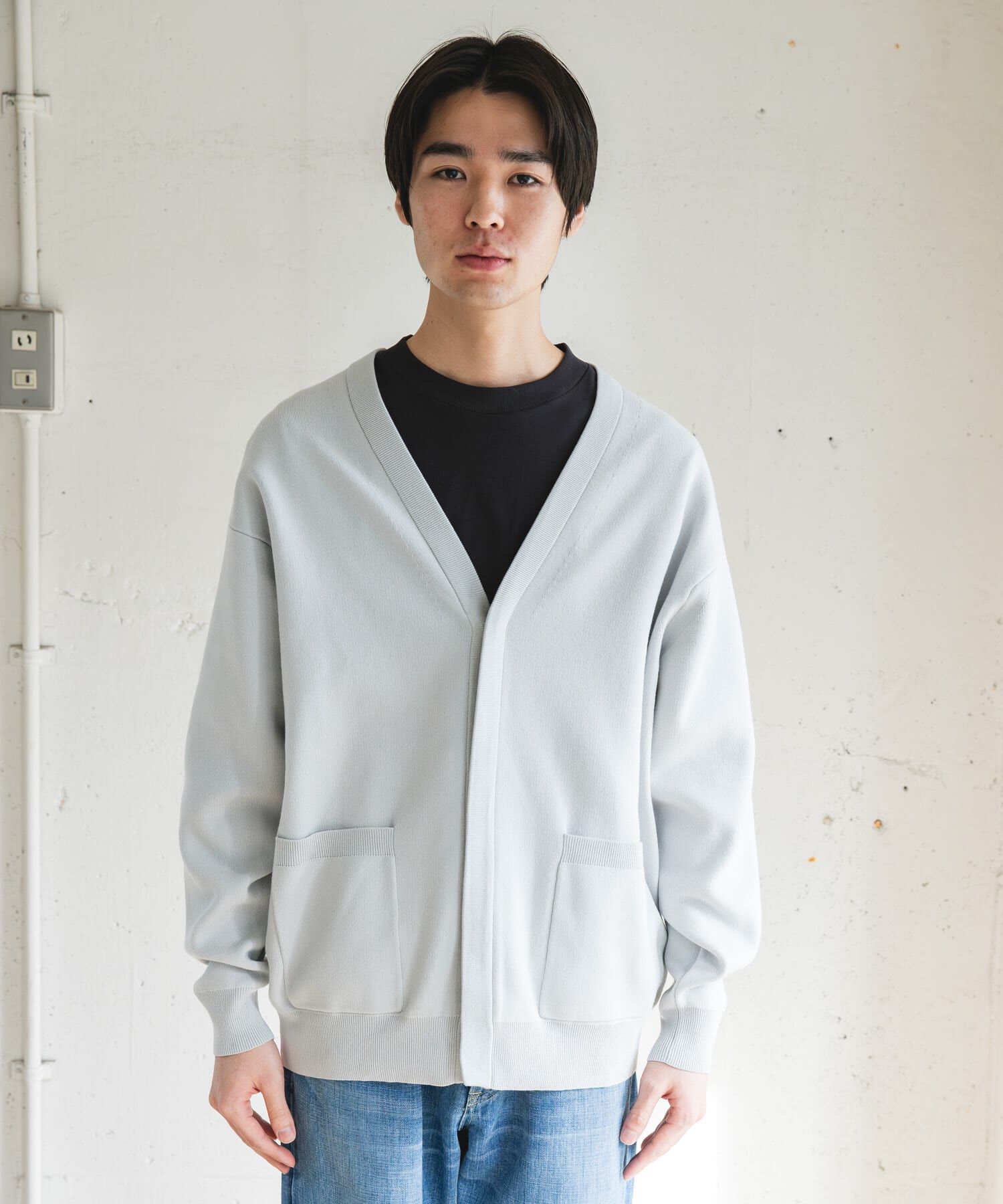 URBAN RESEARCH DOORS「『UR TECH Renew Knit』Vネックカーディガン」|カーディガン|