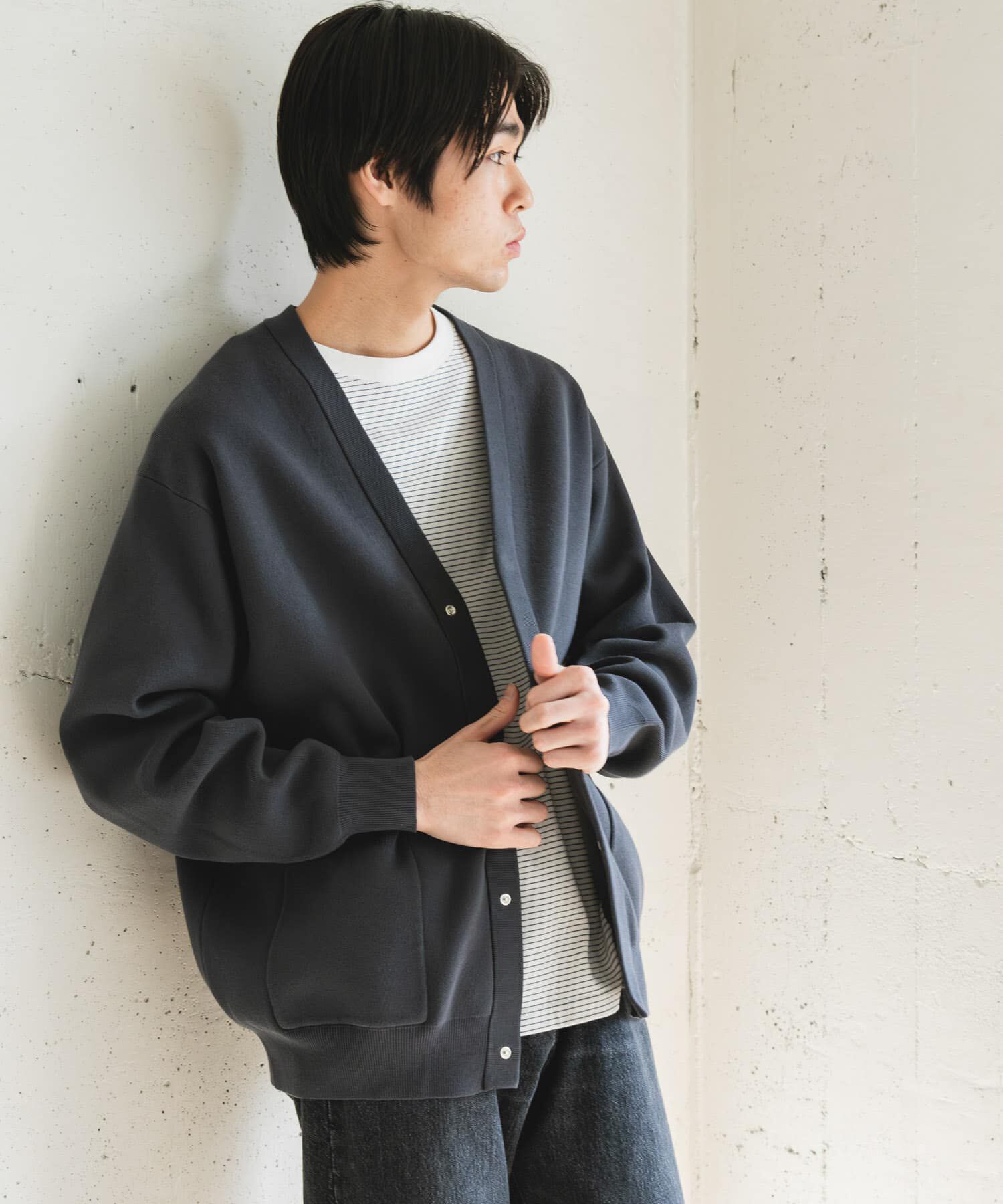 URBAN RESEARCH DOORS「『UR TECH Renew Knit』Vネックカーディガン」|カーディガン|