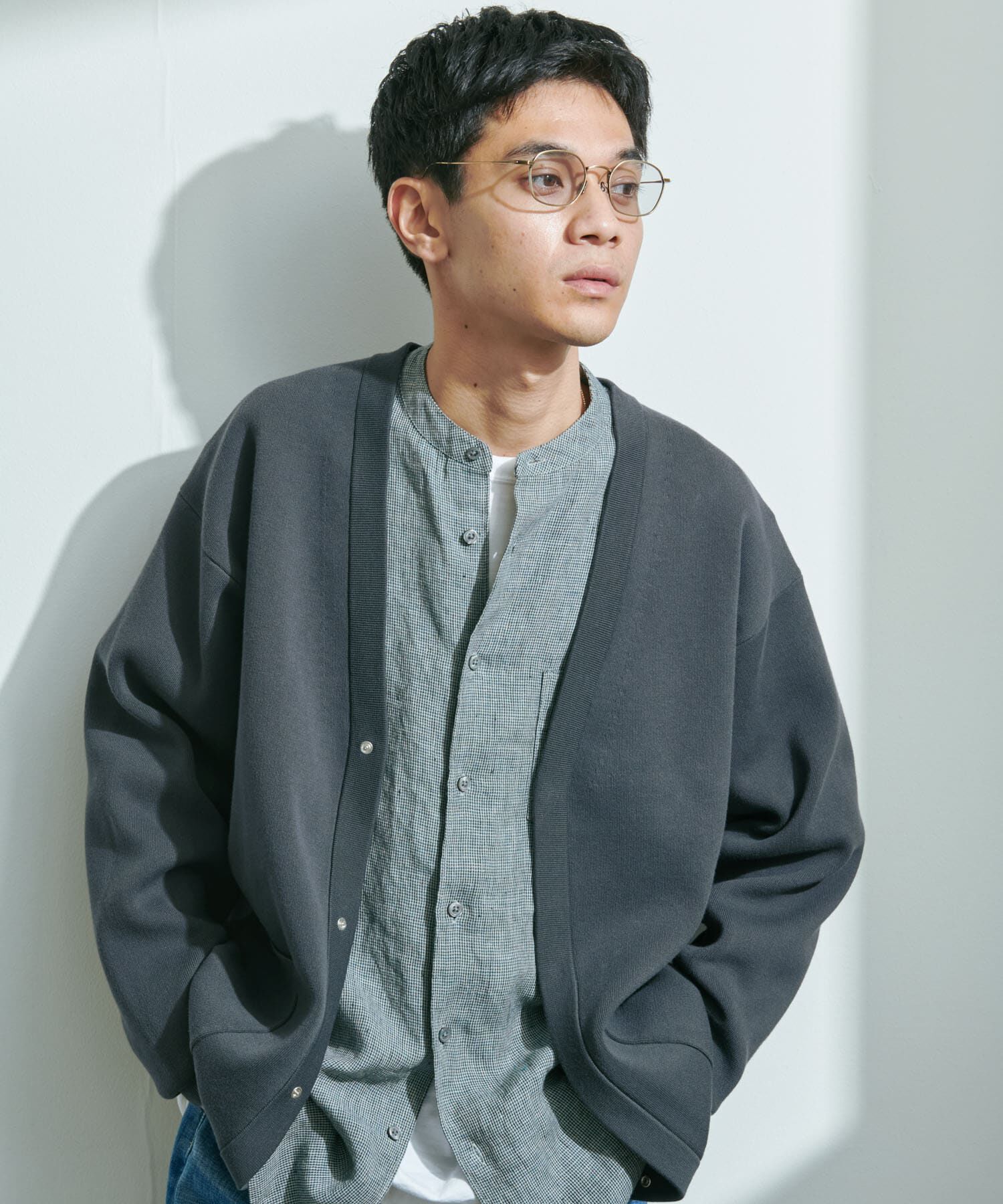 URBAN RESEARCH DOORS「『UR TECH Renew Knit』Vネックカーディガン」|カーディガン|