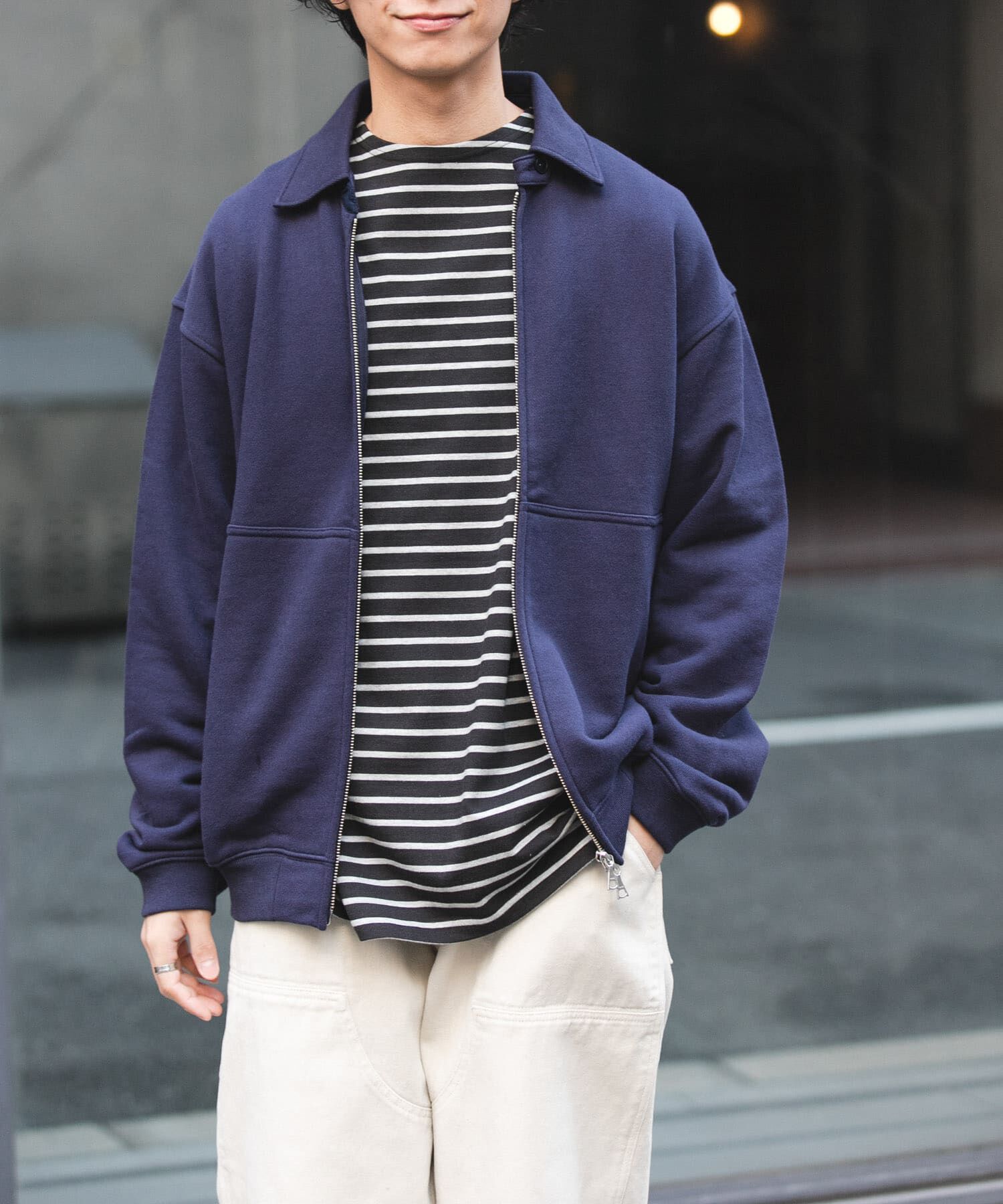 URBAN RESEARCH DOORS「FORK&SPOON　ジップスウェットカーディガン」|カーディガン|