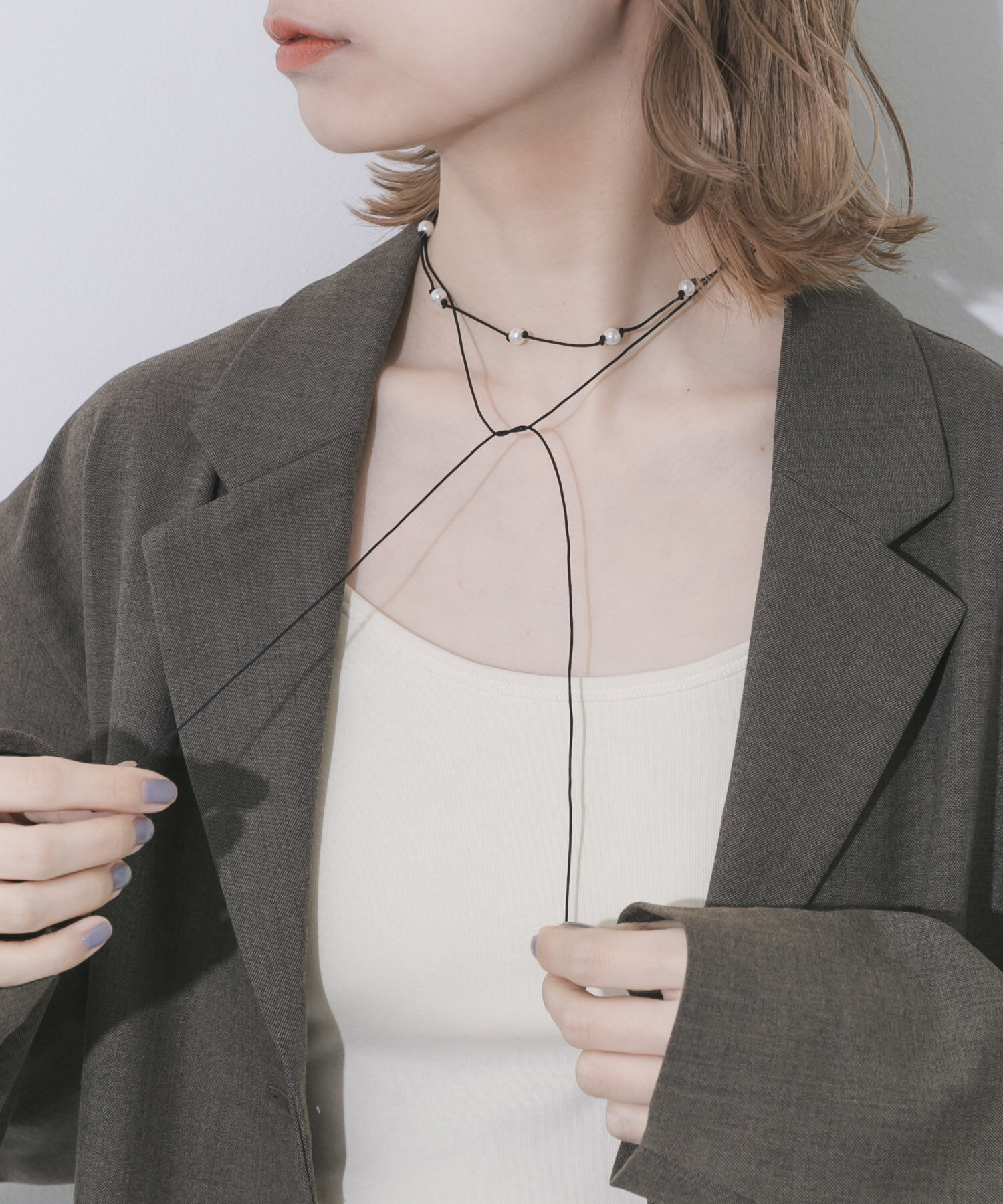 SMELLY「パールコードチョーカーネックレス」|ネックレス|