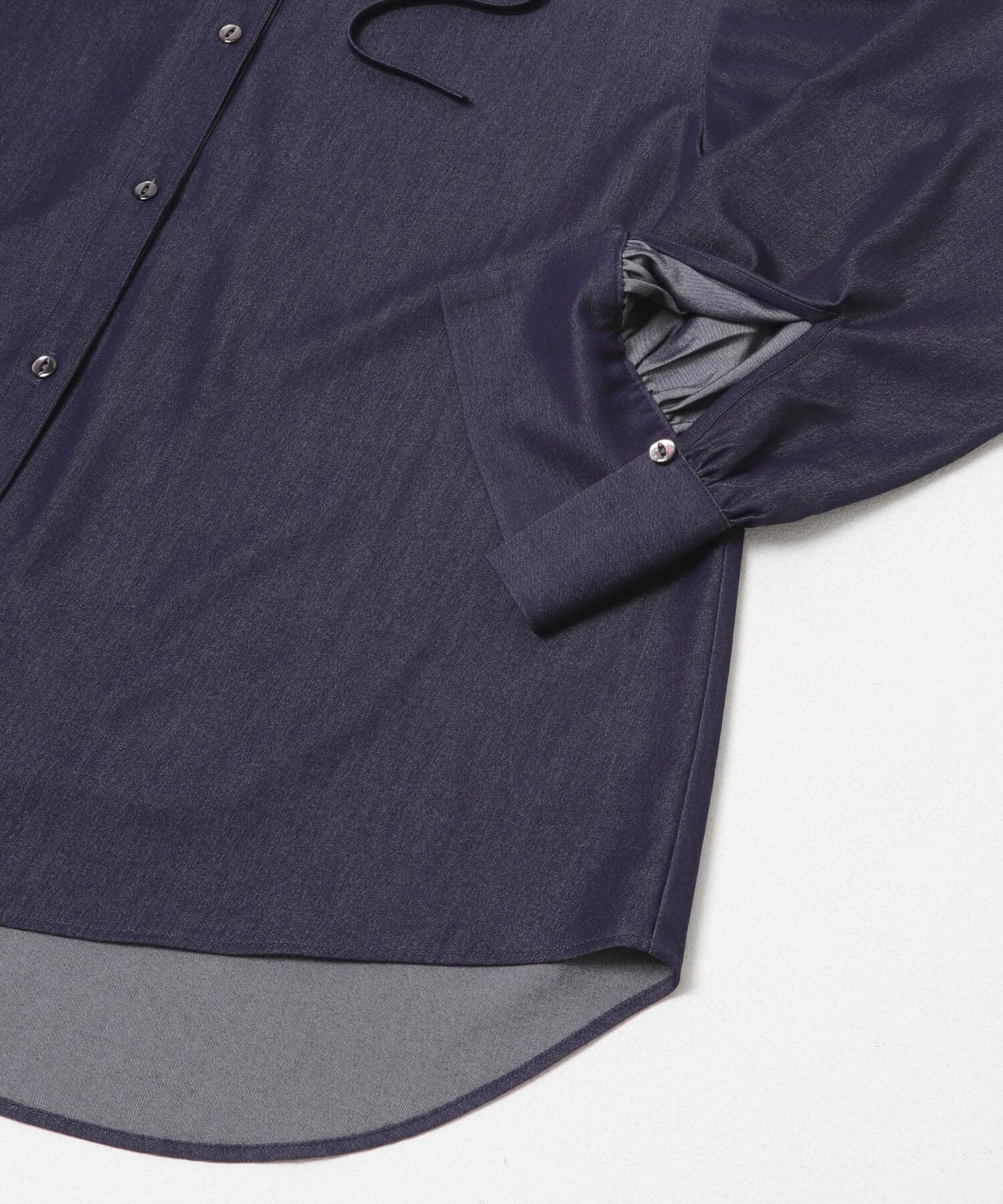 URBAN RESEARCH ROSSO「フリルネックデニムブラウス」|シャツ・ブラウス|