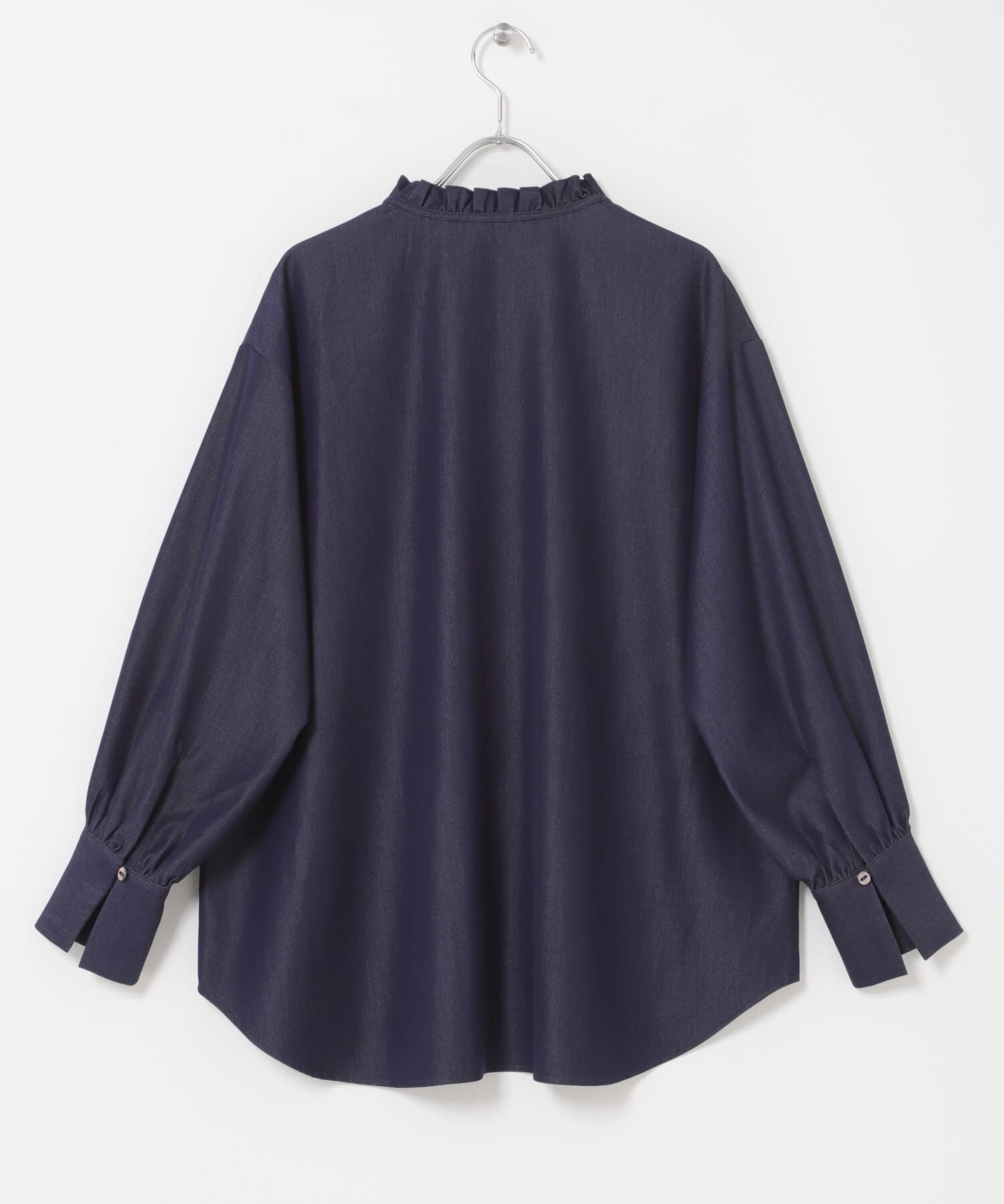 URBAN RESEARCH ROSSO「フリルネックデニムブラウス」|シャツ・ブラウス|