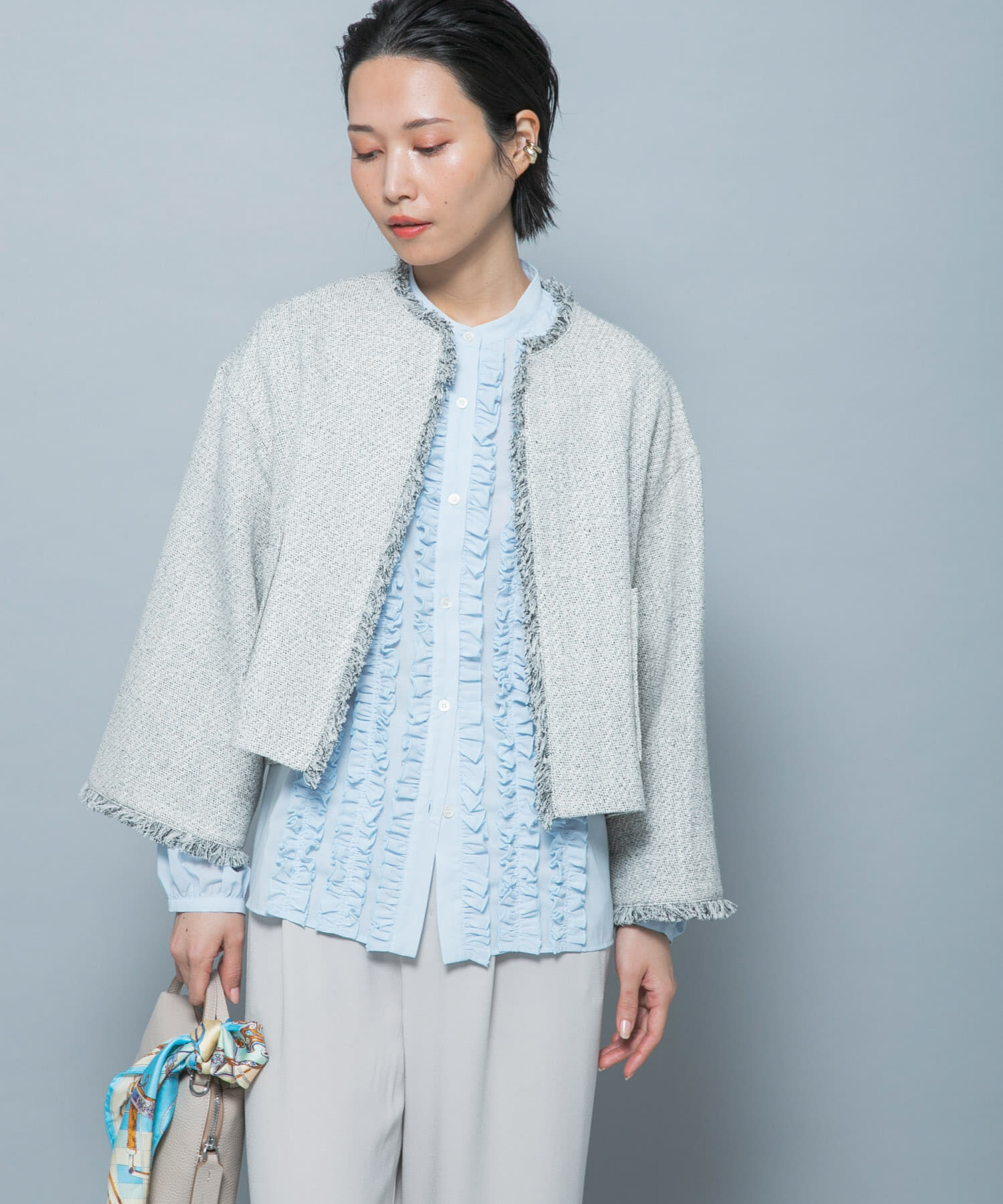 URBAN RESEARCH ROSSO「フロントフリルデザインブラウス」|シャツ・ブラウス|